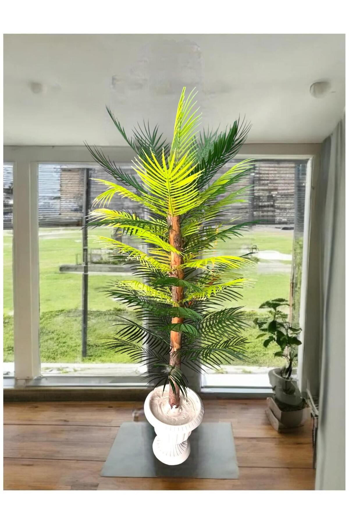 Altun Çiçekcilik Yapay areka ağaç 150 Cm Beyaz Nergis Saksı Dahildir