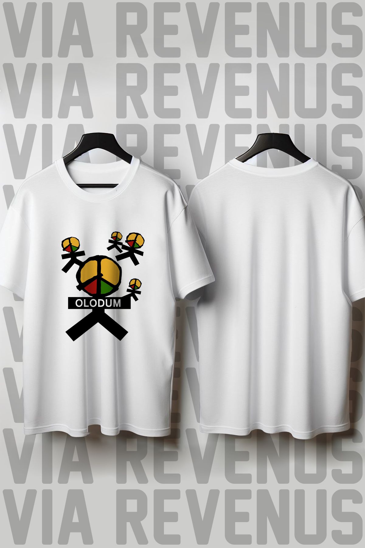 Vordevia Michael Jackson - Olodum Baskılı Bisiklet Yaka Geniş Kalıp Unisex Tshirt