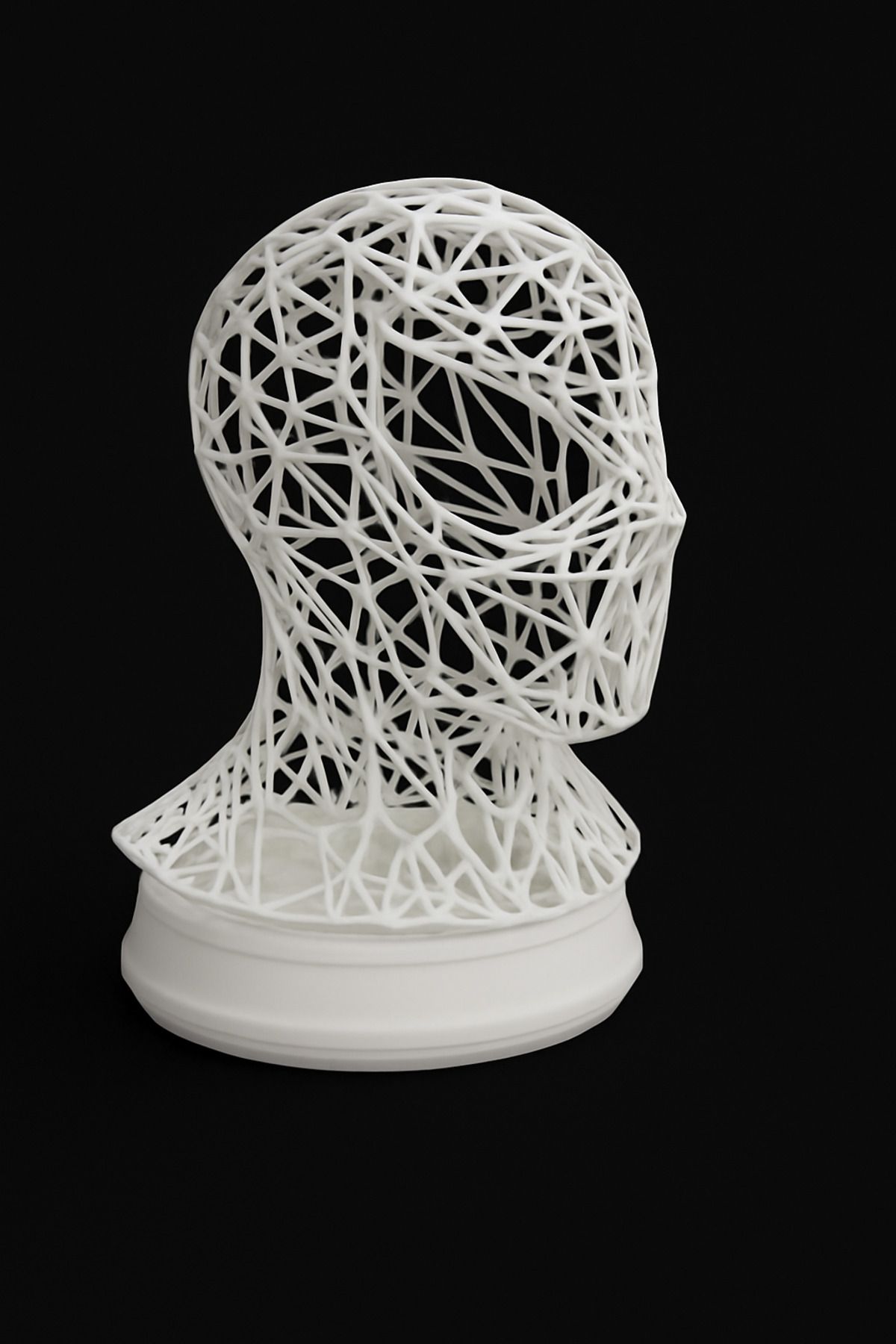 EB Handmade Workshop Ağ Desenli Modern Büst – Örümcek İzi Temalı 3D Sanat Objesi