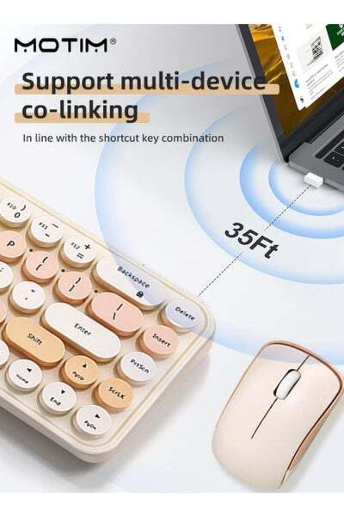 MOTIM-Wireless Keyboard And Mouse Combo 84-Key, 2.4G Wireless Connection, Ultra-Thin Sleek 4