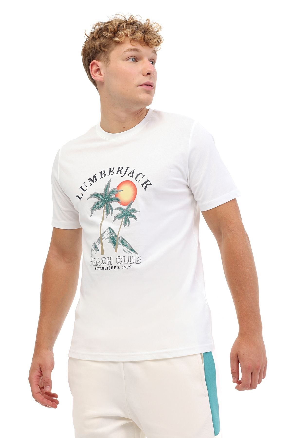 lumberjack ML JACOP 11HL107 5FX Beyaz Erkek Kısa Kol T-Shirt