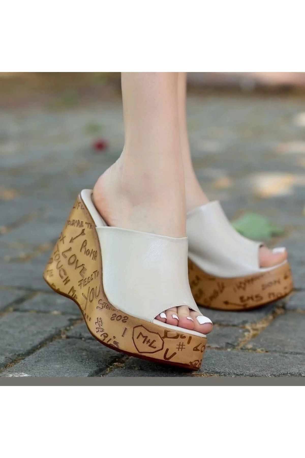 ufukmoda Silya Bej Cilt Dolgu Topuk Terlik