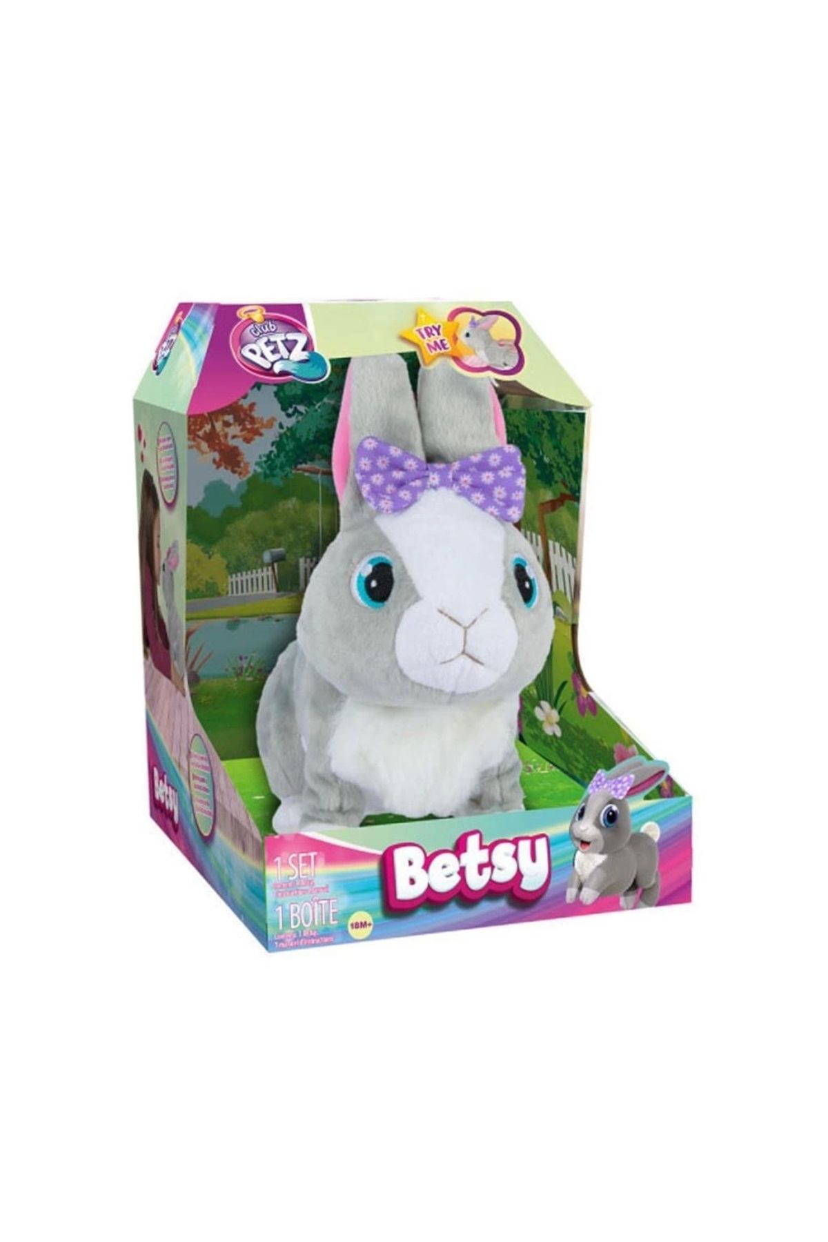 artisania 9586 Sesli ve Hareketli Peluş Tavşan Betsy -Sunman