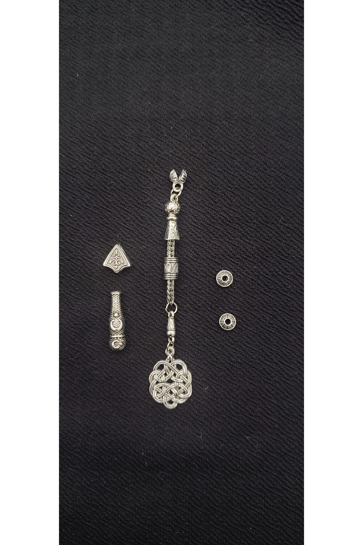 QELA COLLECTION Tesbih Yapım & Tamir Seti – 5 Adet Gümüş Görünümlü Tesbih Malzemesi– 5 adet tesbih yapabilirsiniz