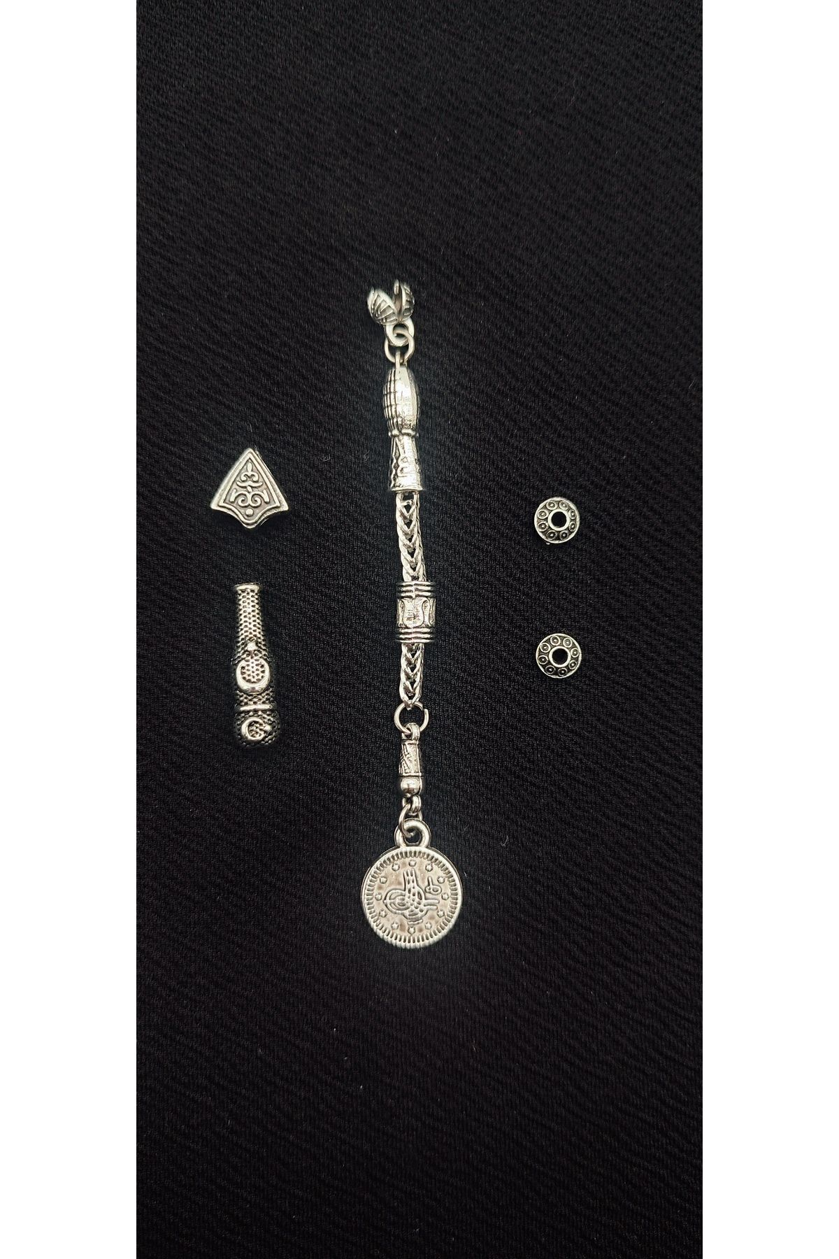 QELA COLLECTION Tesbih Yapım & Tamir Seti – 5 Adet Gümüş Görünümlü Tesbih Malzemesi– 5 adet tesbih yapabilirsiniz