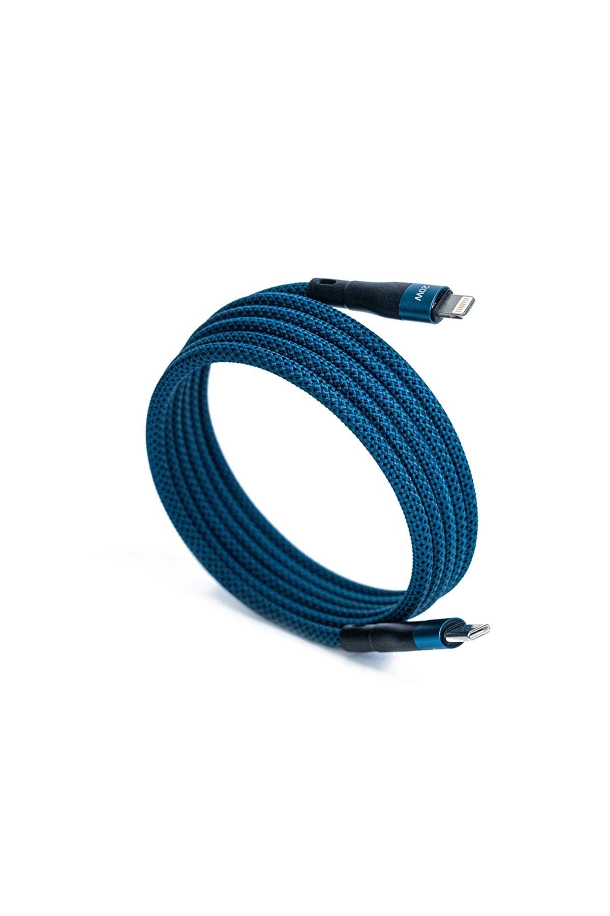 4Berry BMLC-02 Mavi Manyetik 1,5 m Hızlı Şarj Kablosu – Type-C - Lightning, 3 A