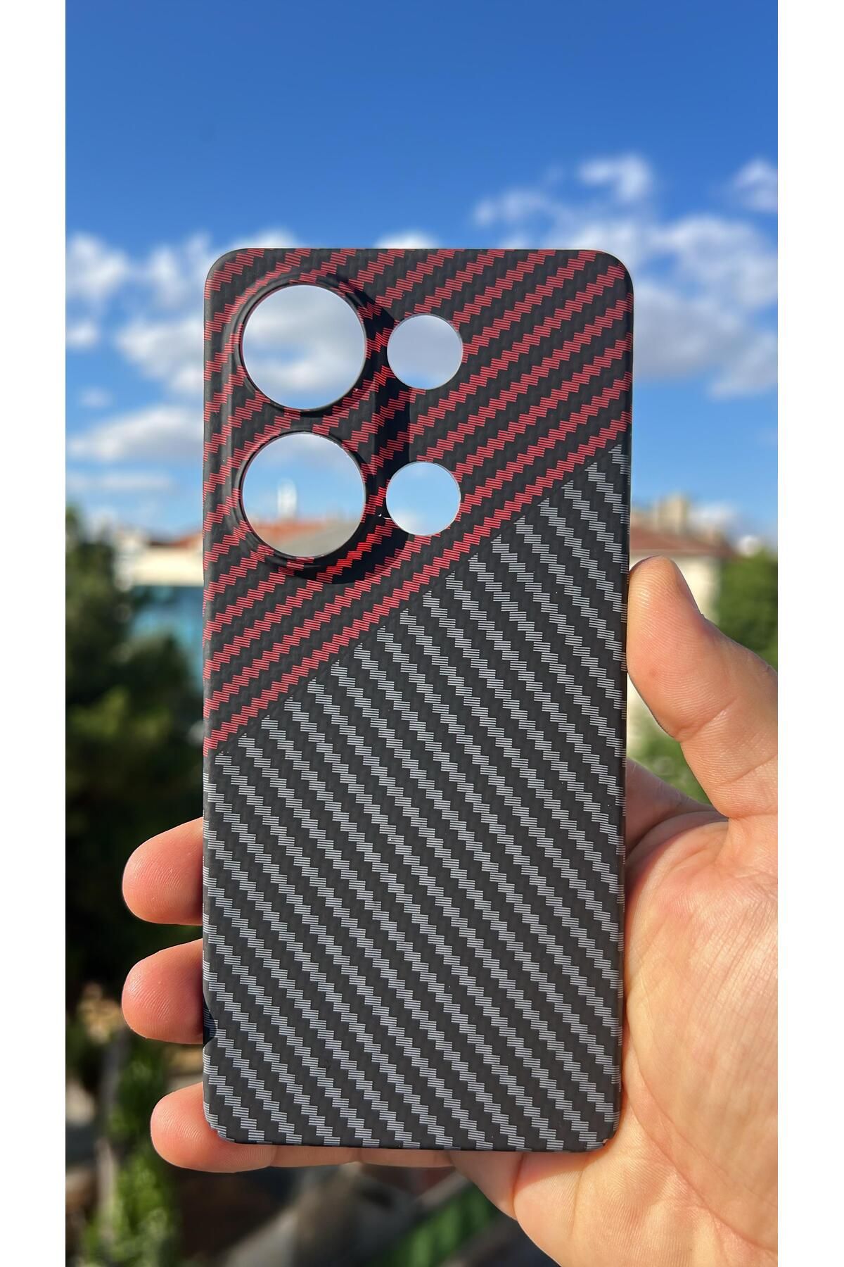 TechTrove Xiaomi Redmi Note 13 Pro 4G Kılıf Karbon Fiber Tasarım A++ Kalite Kapak