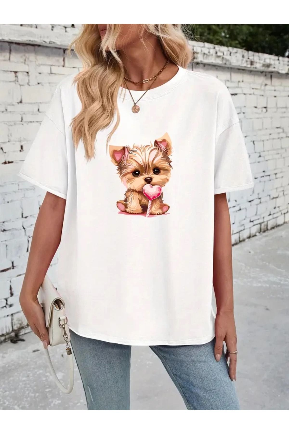 shidumanlar Şekerli Dog Tasarımlı Oversize Unisex