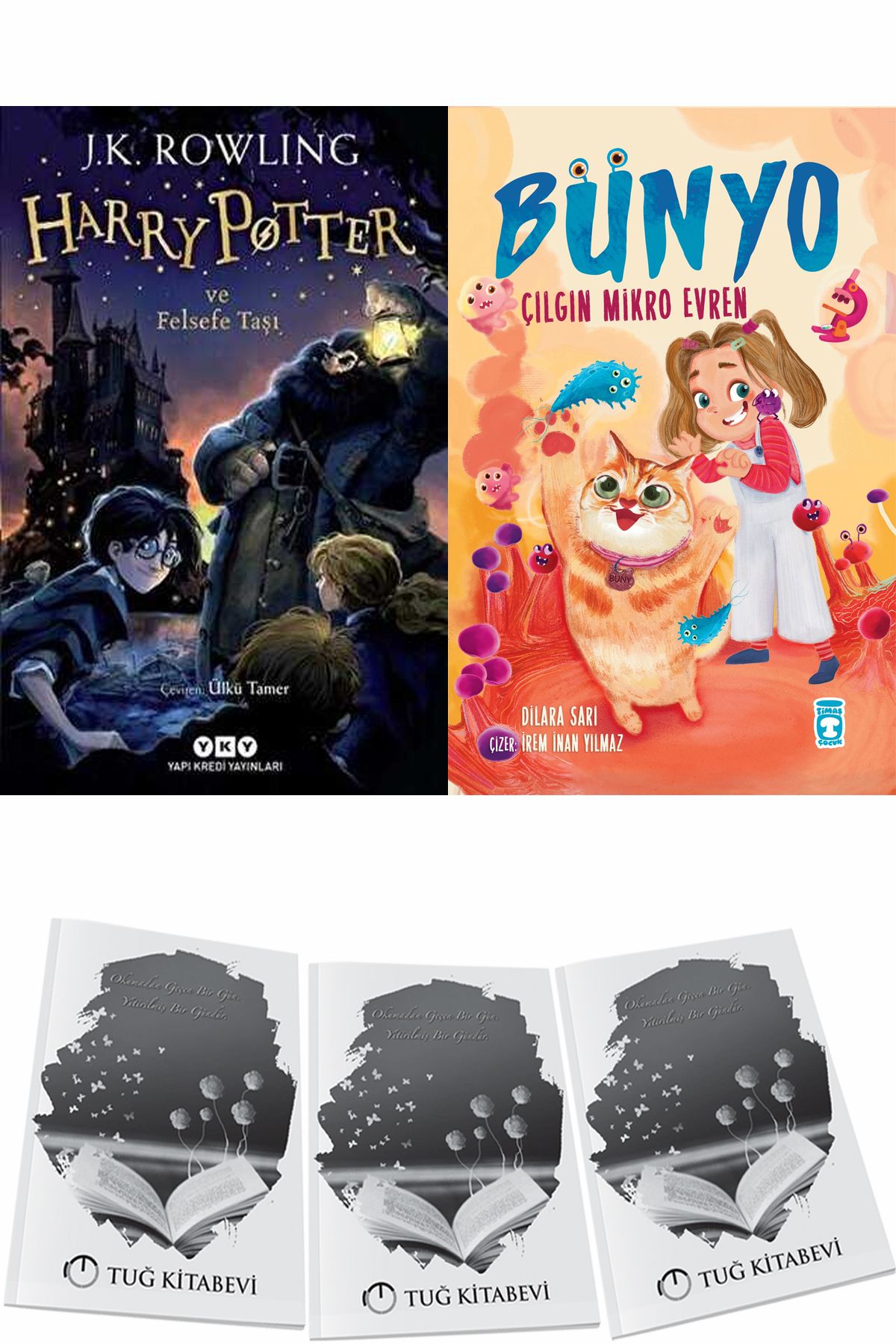 Yapı Kredi Yayınları Harry Potter ve Felsefe Taşı ve Bünyo Çılgın Mikro Evren + Hediyeli