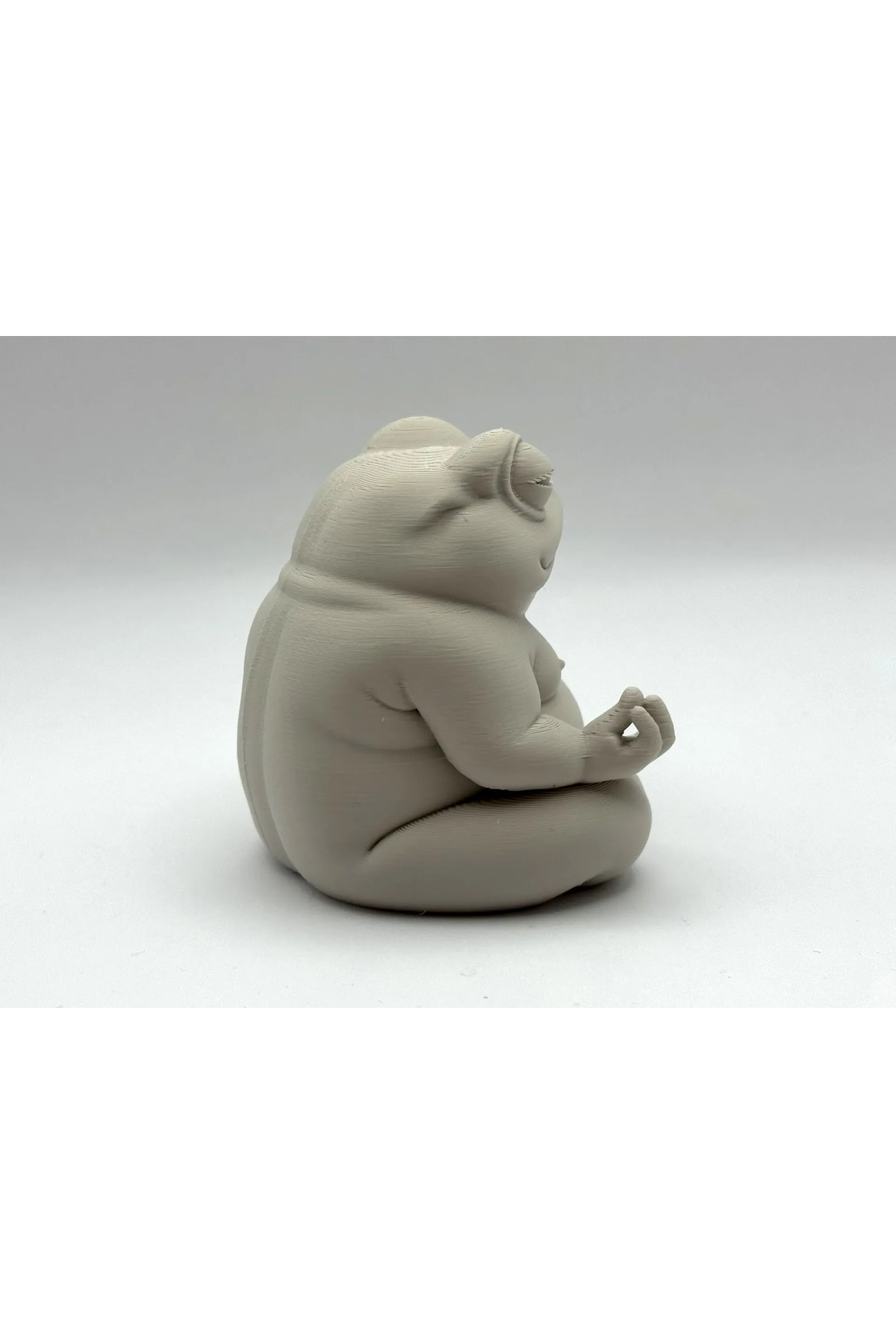 Chonky Zen Frog Meditation Lotus Figure 10 cm – Nome scrivibile Stampa 3D Decorazione Figurina