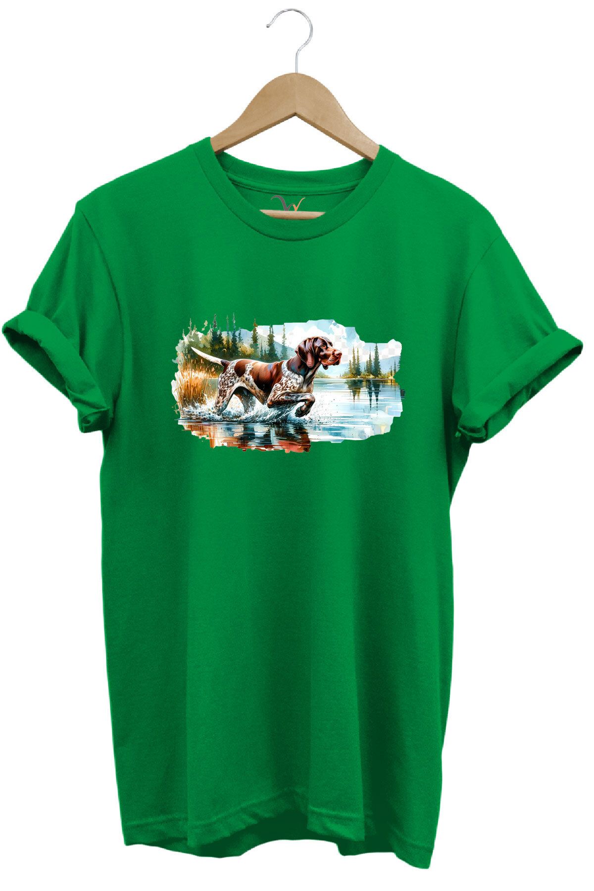 WİDİ Avcılık Hunting Av Köpeği Baskılı %100 Pamuk Regular Fit T-shirt