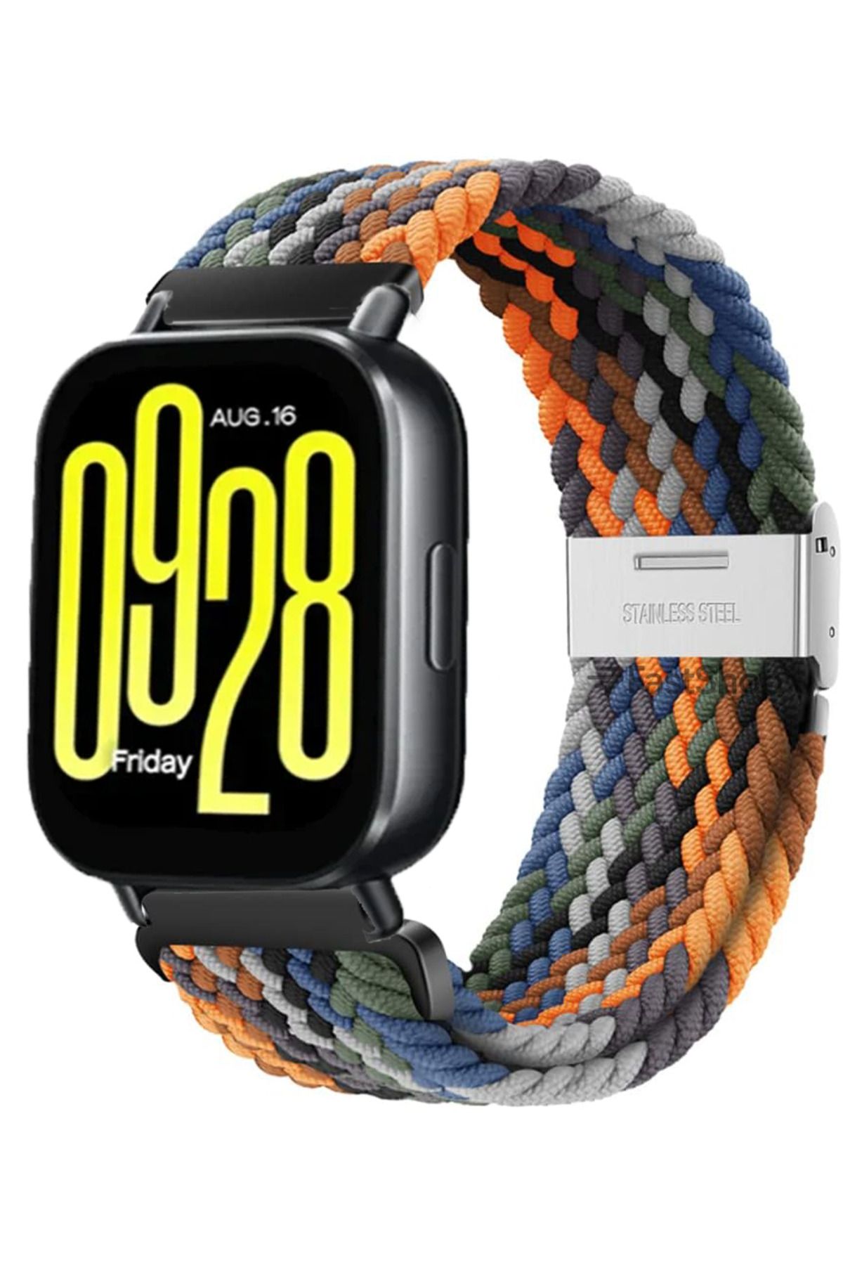 MMPSHOP Xiaomi Watch 5 Acitve / 5 Lite Uyumlu Metal Clips Kumaş Örgü Akıllı Saat Kordon
