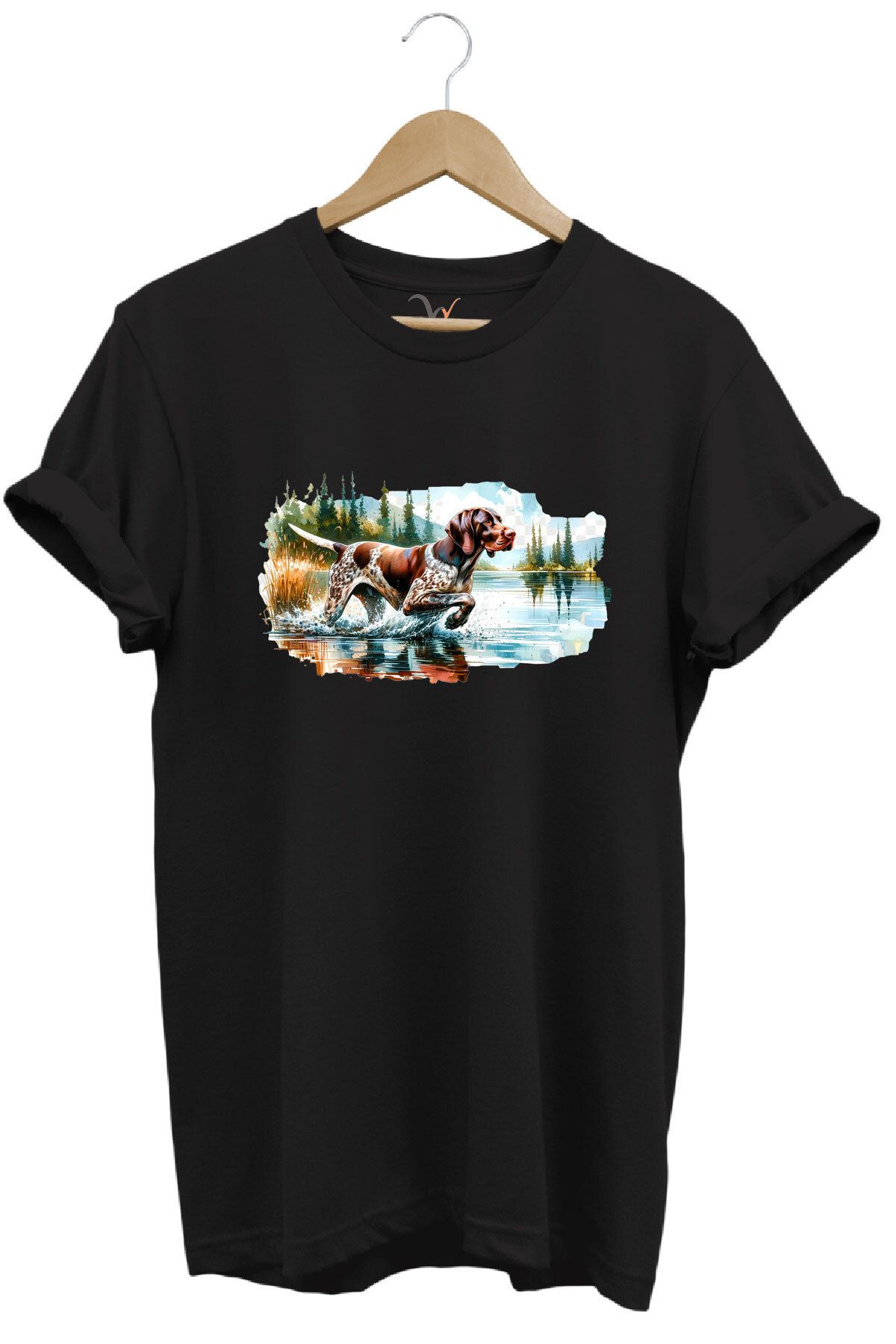 WİDİ Avcılık Hunting Av Köpeği Baskılı %100 Pamuk Regular Fit T-shirt