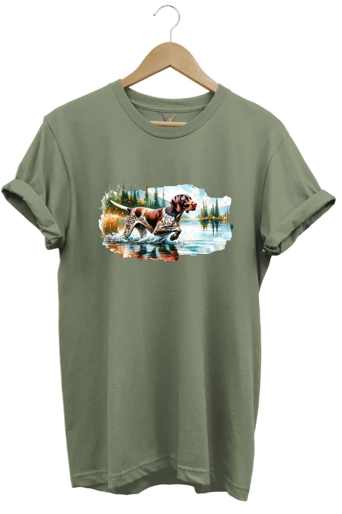 WİDİ Avcılık Hunting Av Köpeği Baskılı %100 Pamuk Regular Fit T-shirt