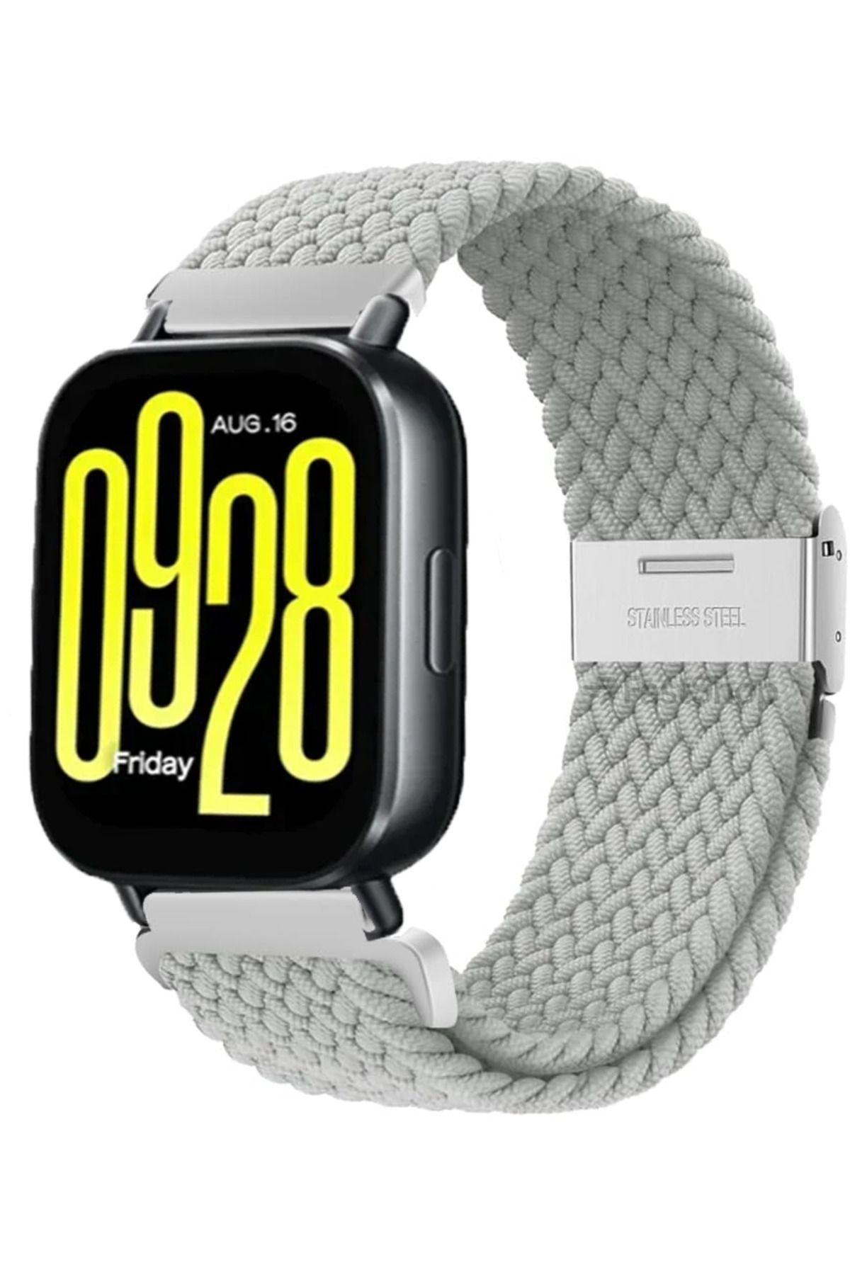 MMPSHOP Xiaomi Watch 5 Acitve / 5 Lite Uyumlu Metal Clips Kumaş Örgü Akıllı Saat Kordon