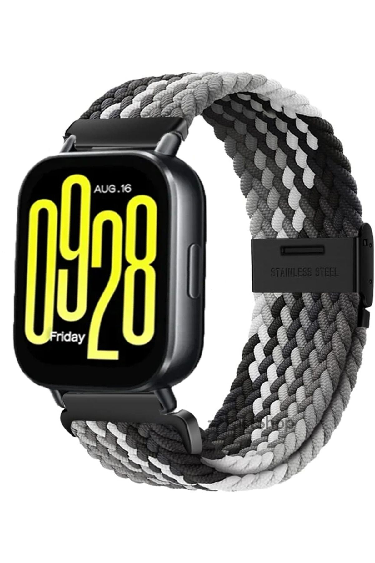MMPSHOP Xiaomi Watch 5 Acitve / 5 Lite Uyumlu Metal Clips Kumaş Örgü Akıllı Saat Kordon