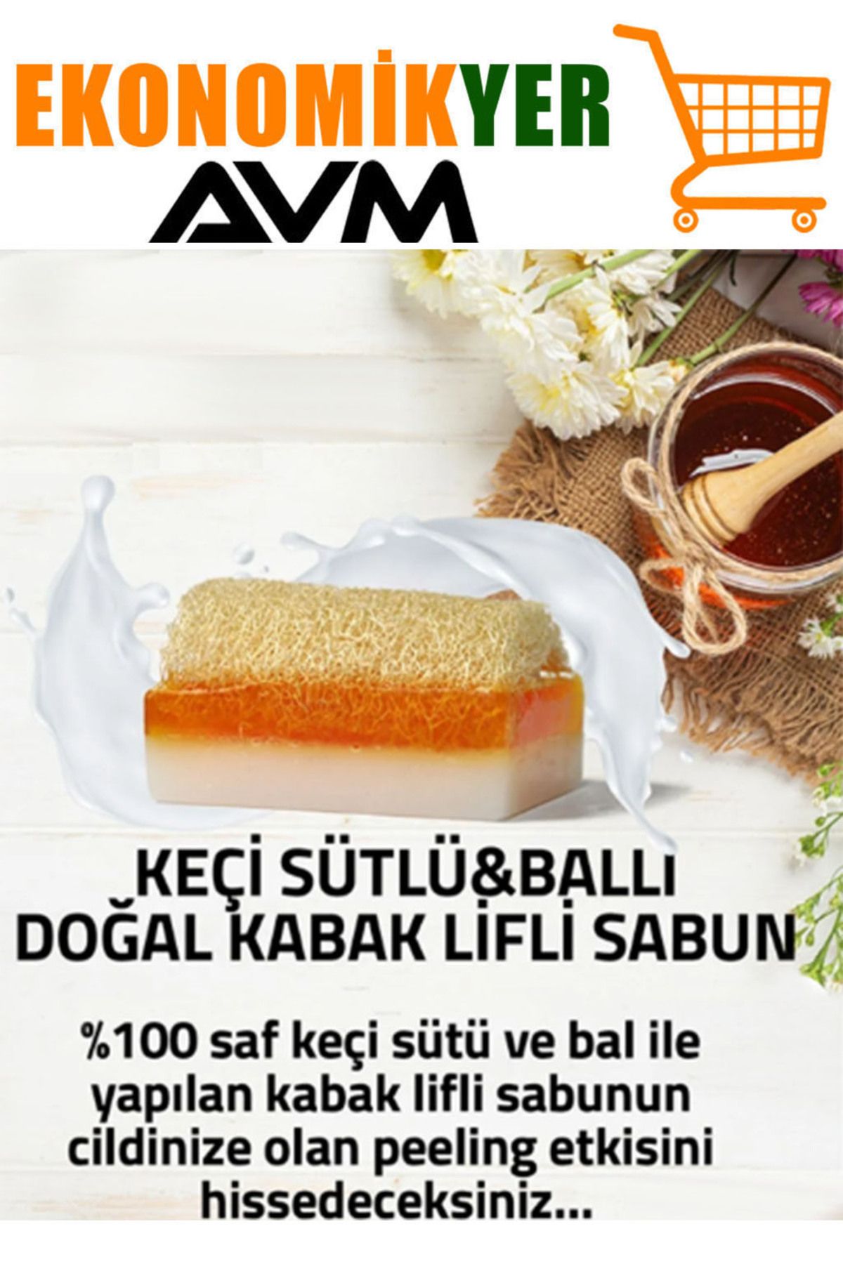 SABUN KOJİK KABAK LİFLİ KEÇİ SÜTLÜ SABUN EKONOMİKYER AVM