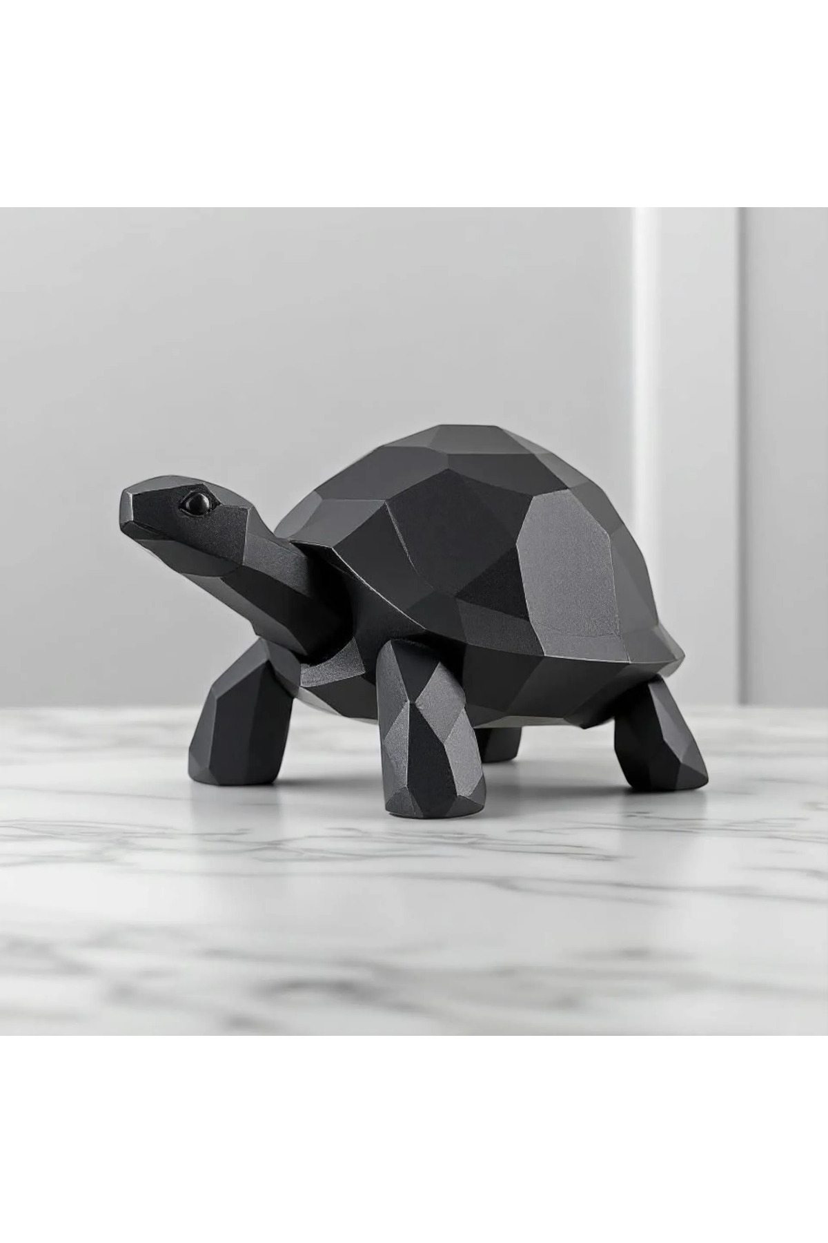 Figura tartaruga low poly da 15 cm – Nome scrivibile, statuina animale decorativa moderna stampata in 3D