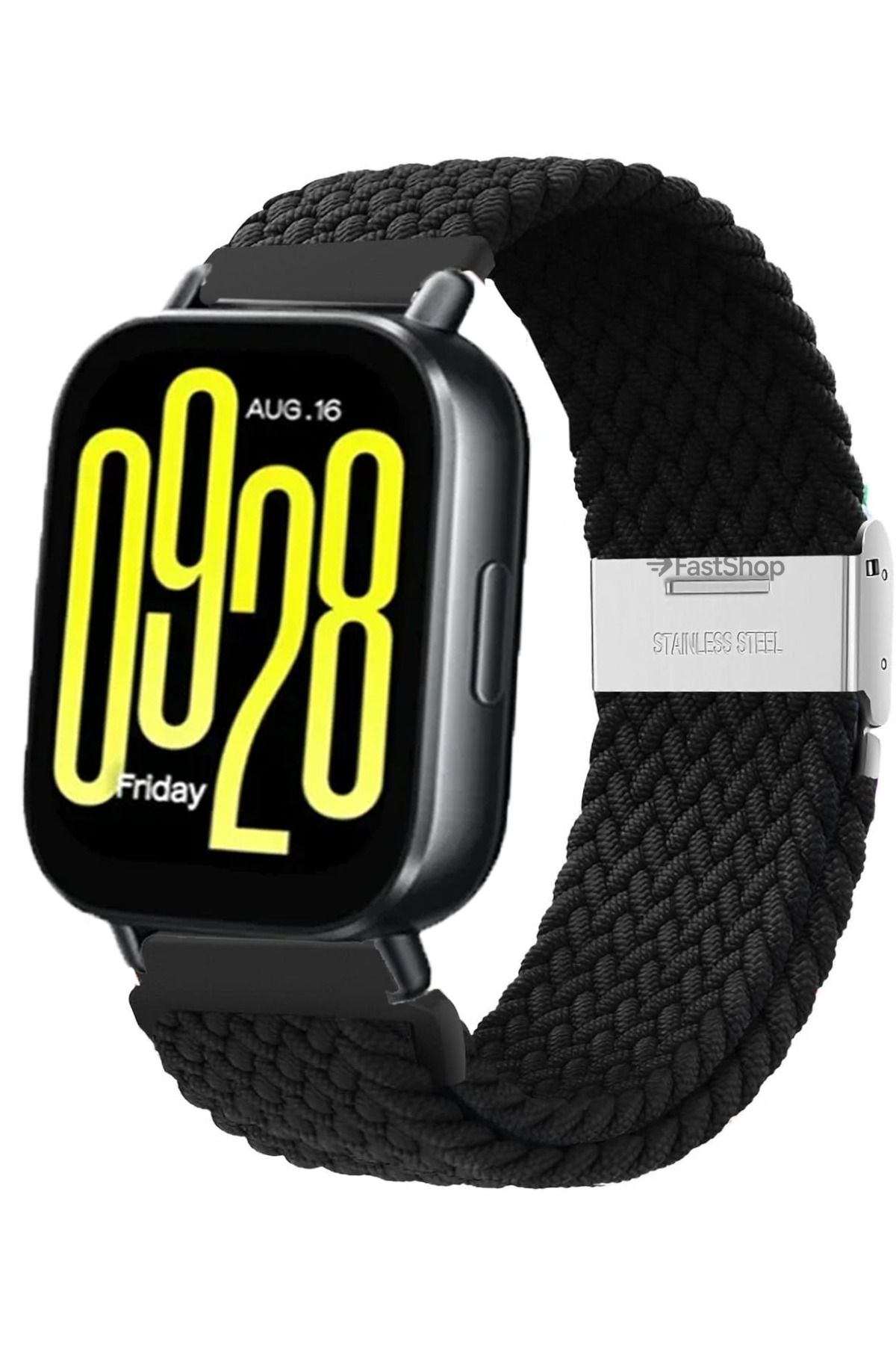 MMPSHOP Xiaomi Watch 5 Acitve / 5 Lite Uyumlu Metal Clips Kumaş Örgü Akıllı Saat Kordon