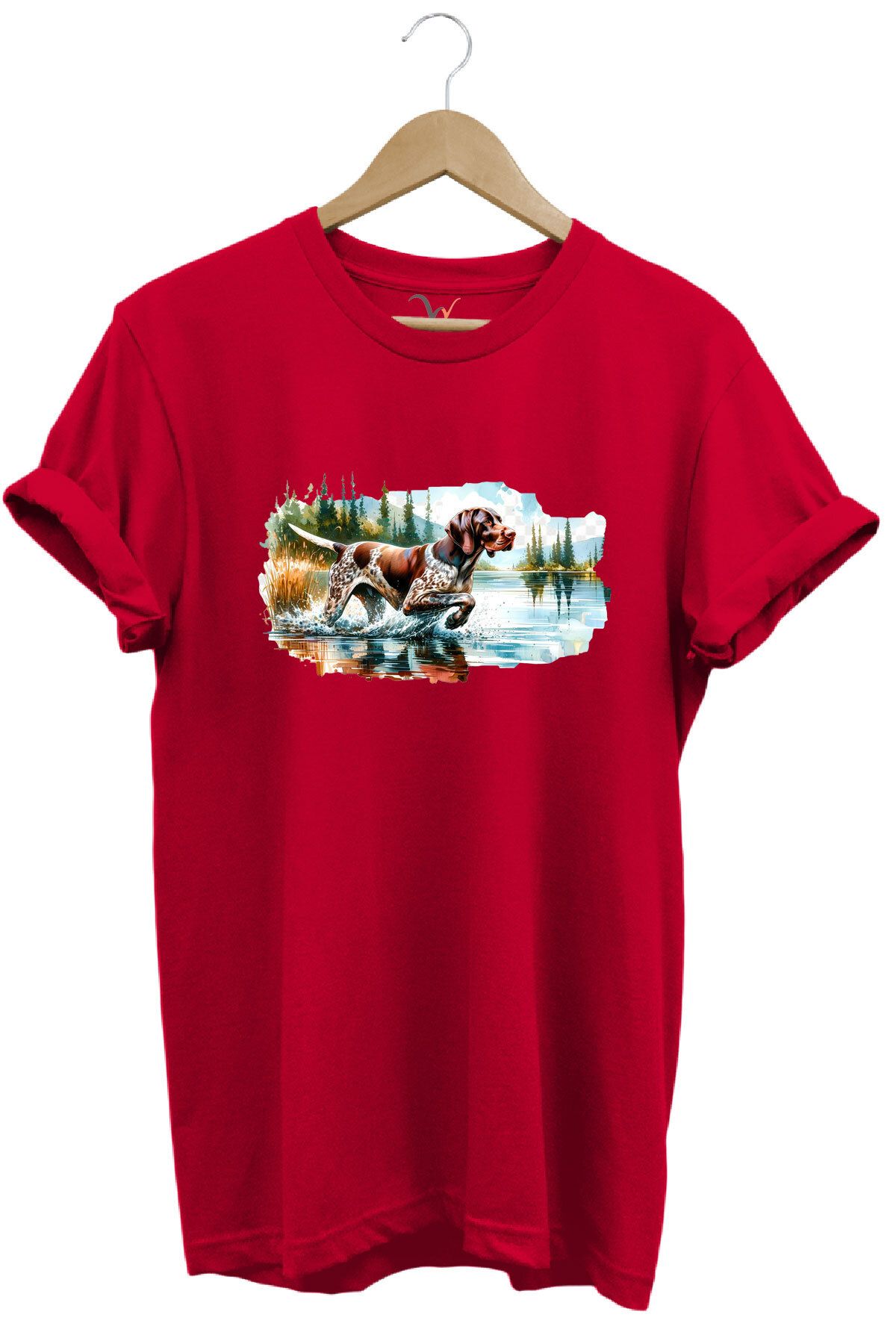 WİDİ Avcılık Hunting Av Köpeği Baskılı %100 Pamuk Regular Fit T-shirt