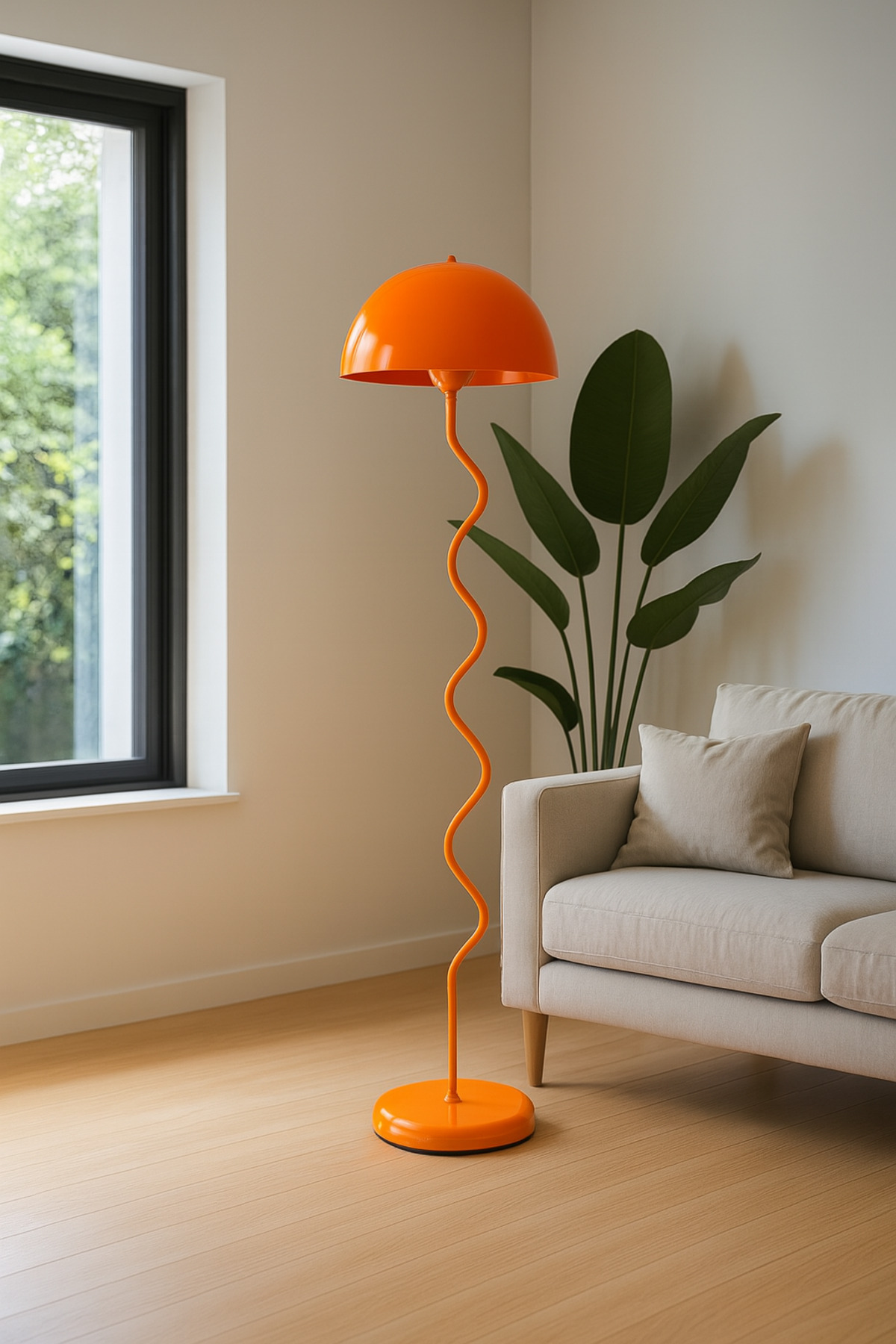 retro home design Mantar Zikzak Model Turuncu Renkli Dekoratif Lambader Şık Lüks Salon Yatak Odası Bahçe