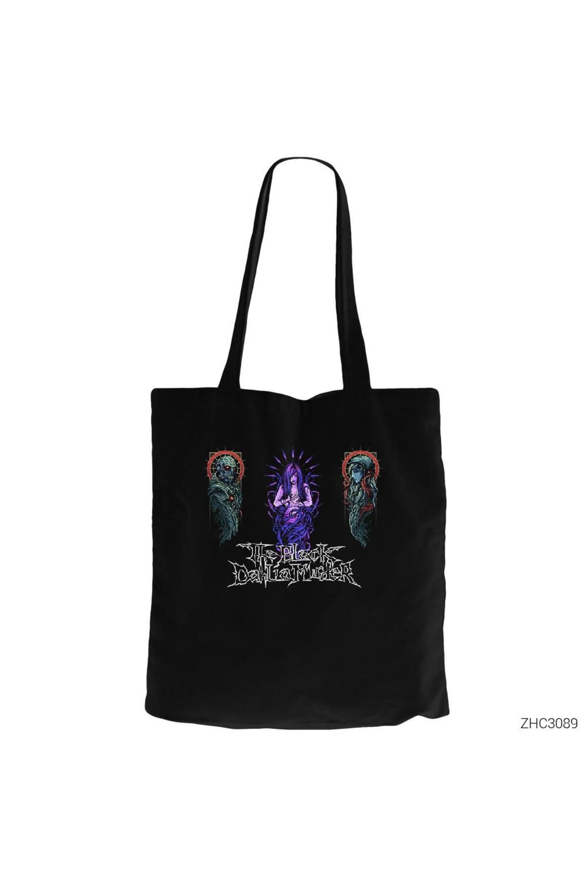 Z zepplin The Black Dahlia Murder Human Body Siyah Fermuarlı Bez Çanta Gabardin