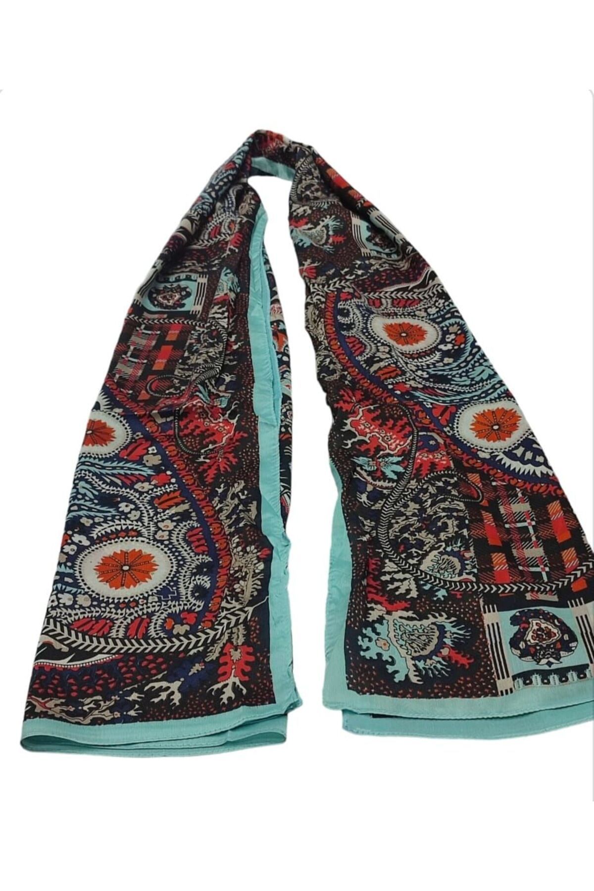 PİRAMİT HERMES VUAL İPEK ŞAL KLASİK MODEL MİNT YEŞİLİ