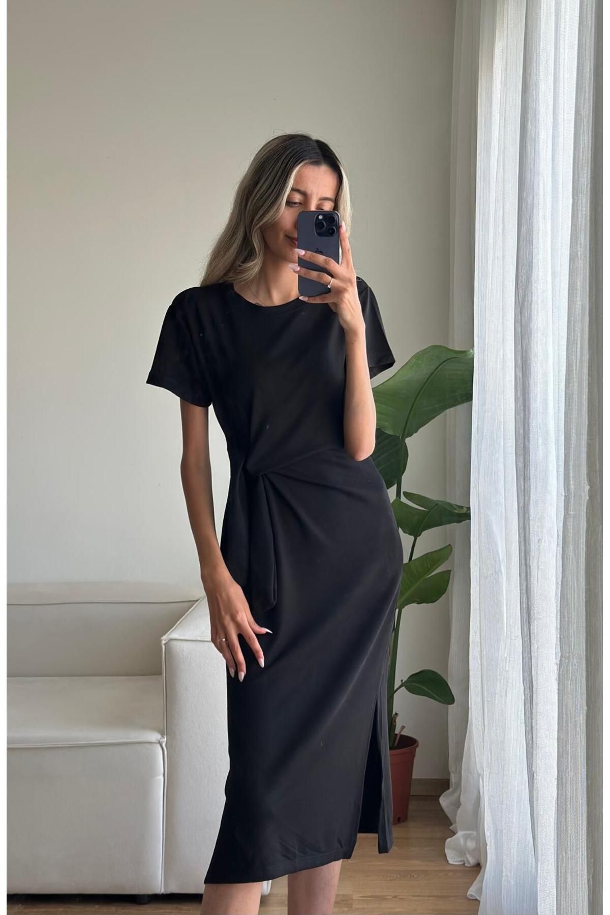 MODA Bağlamalı Midi Modal Elbise