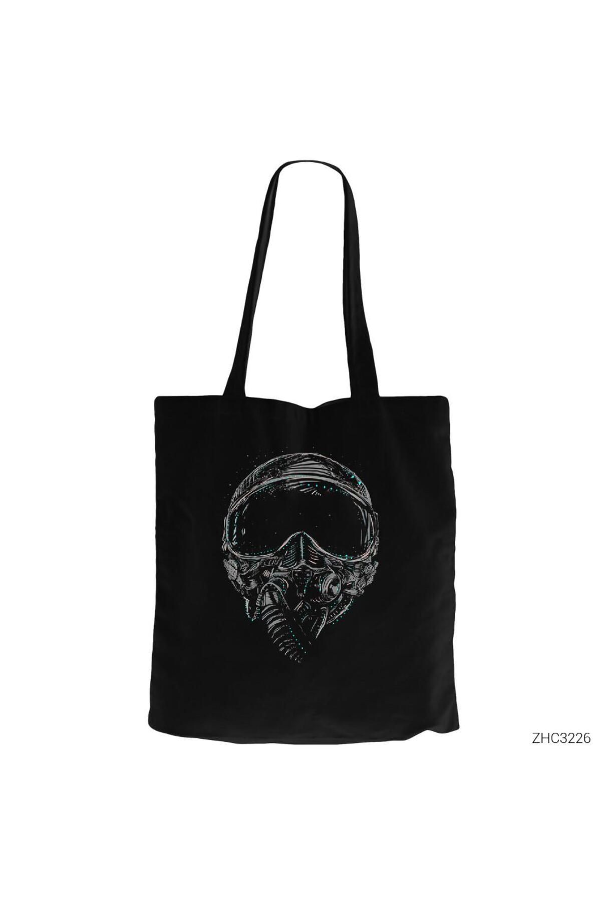 Z zepplin Defender Helmet Siyah Fermuarlı Bez Çanta Gabardin