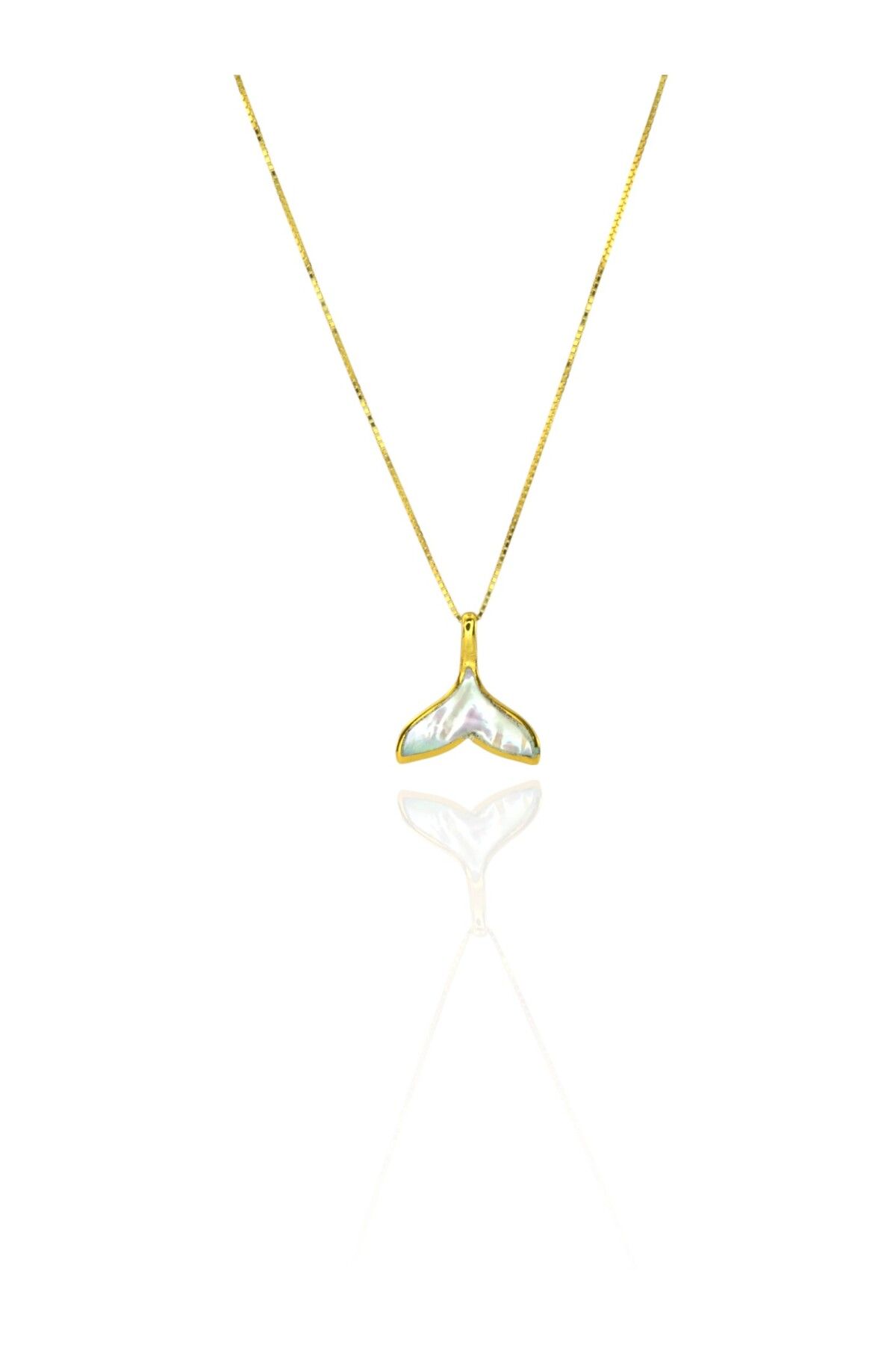 TACA JEWELLERY 925 Ayar Gümüş | Sedefli Balina Kuyruğu Kadın Gümüş Kolye
