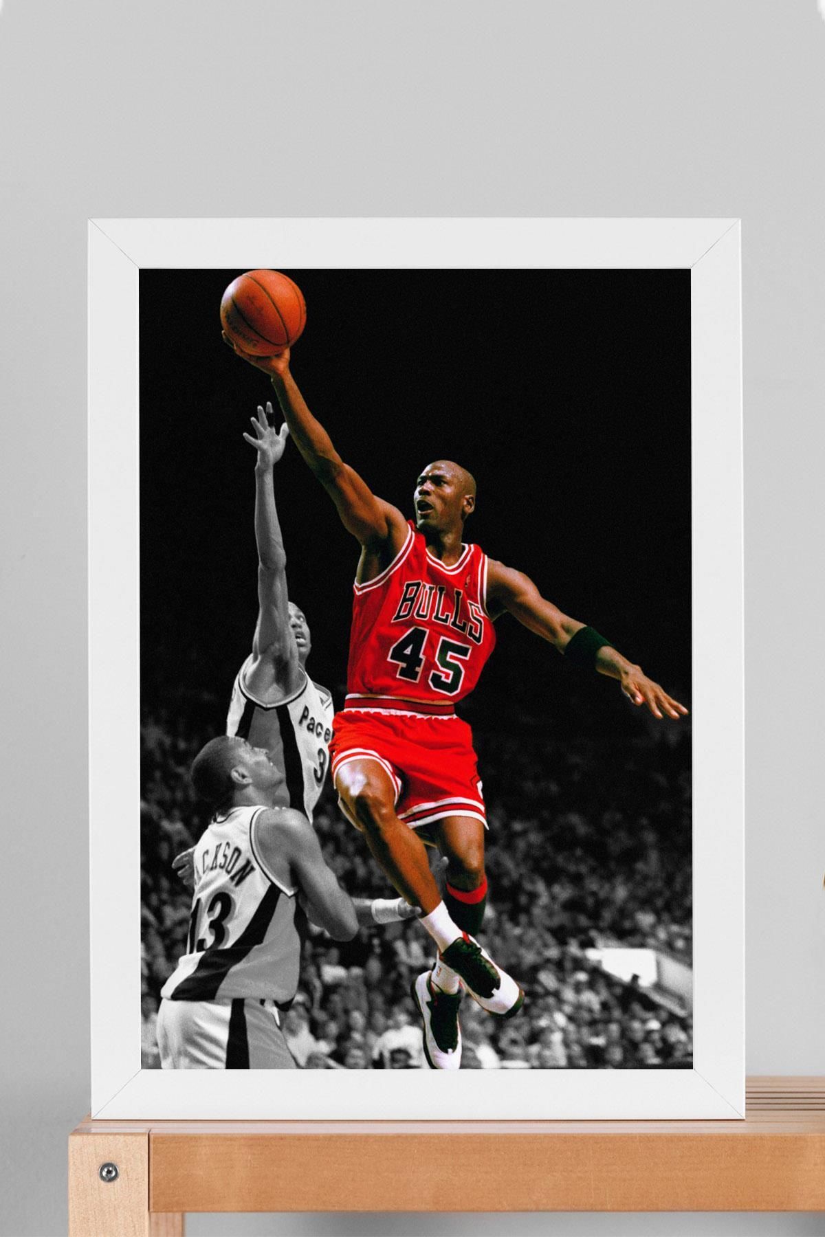 Saturn Michael Jordan Çerçeveli Tablo - Basketbol NBA Posteri Tablo