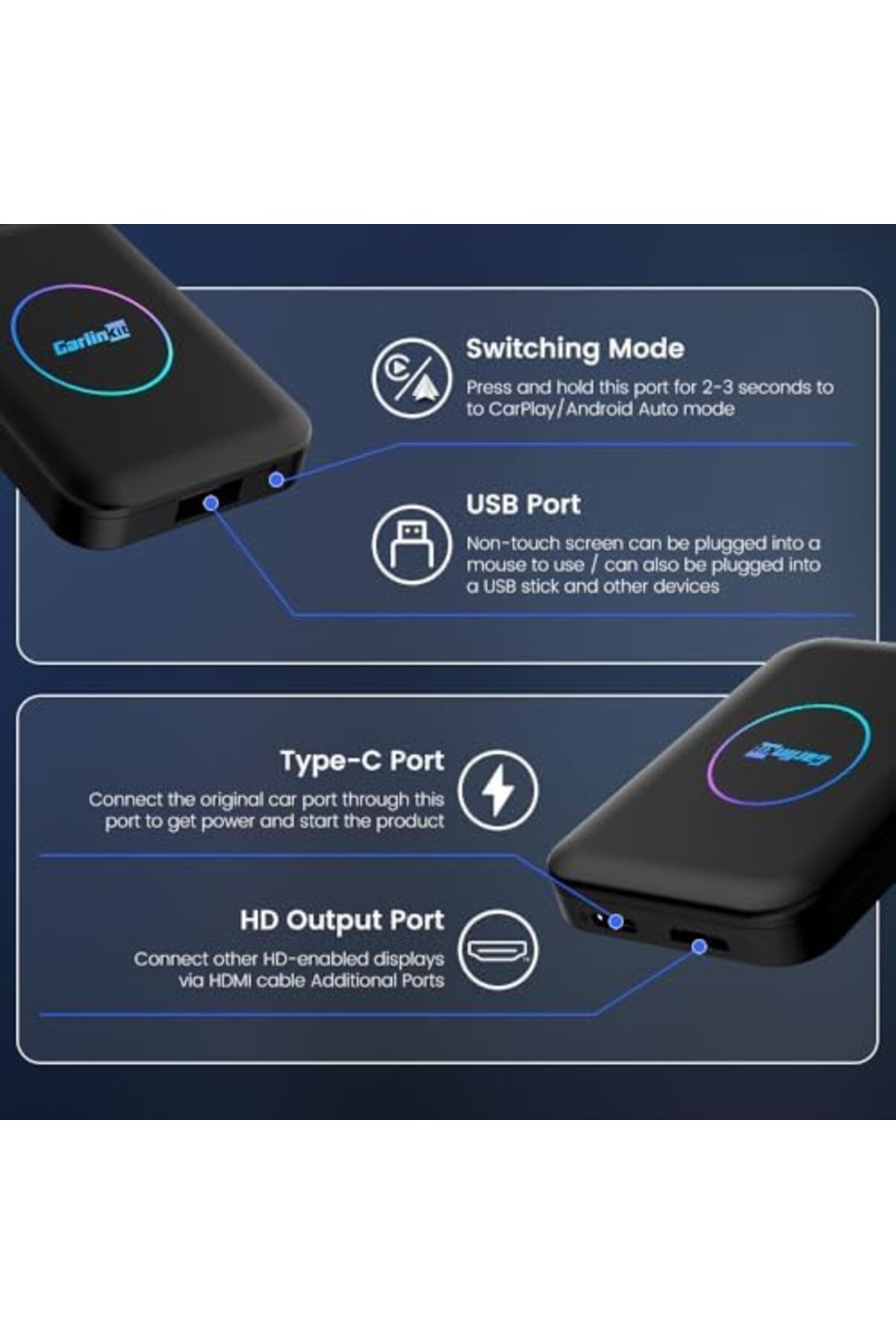 carlinkit-Tbox LITE S (ترقية)، صندوق Android Ai فائق 4 في 1 مع مخرج HDMI 4+32 جيجابايت 6