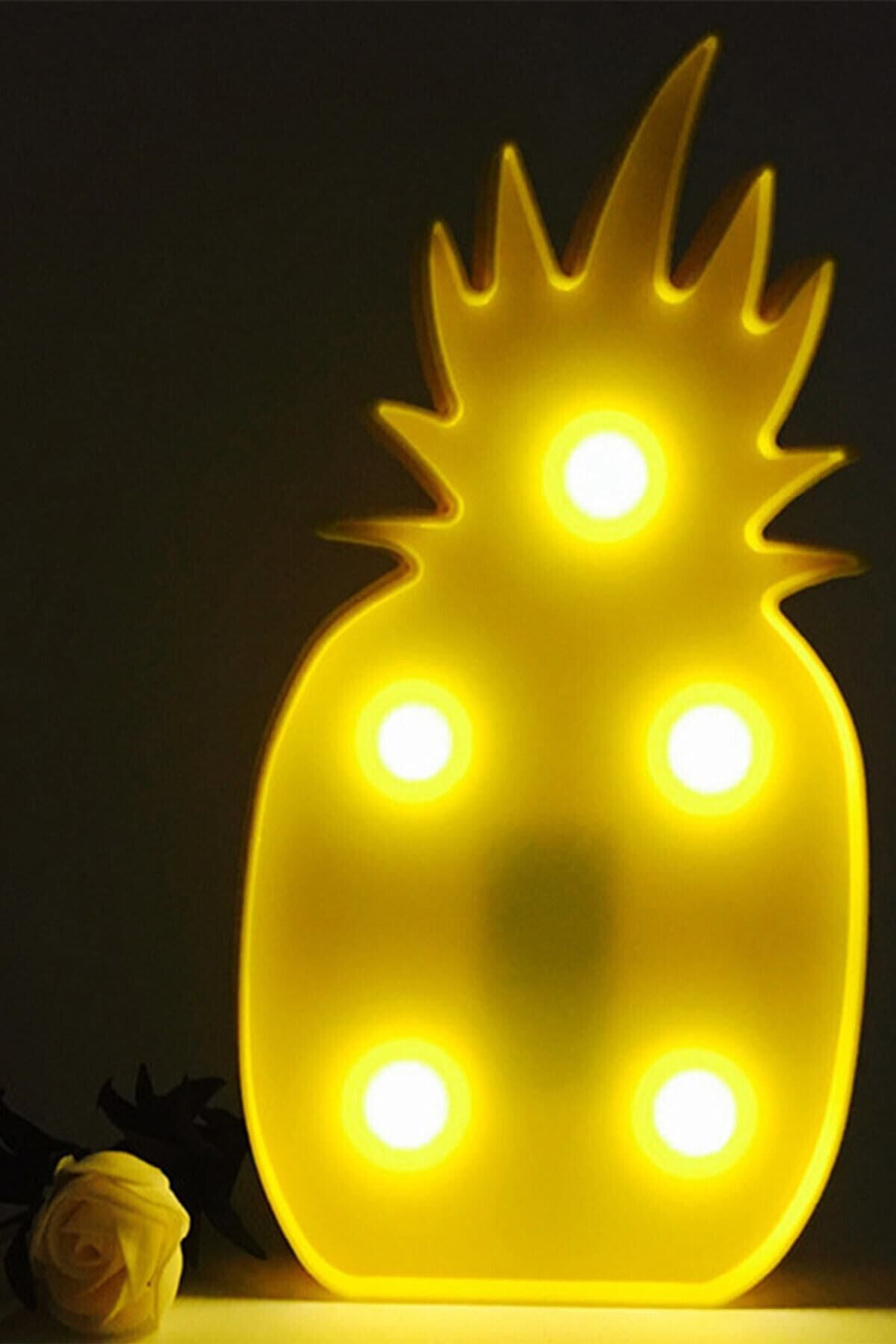 yenitoptan Ananas Şeklinde Ledli Dekoratif Masa ve Duvar Lambası