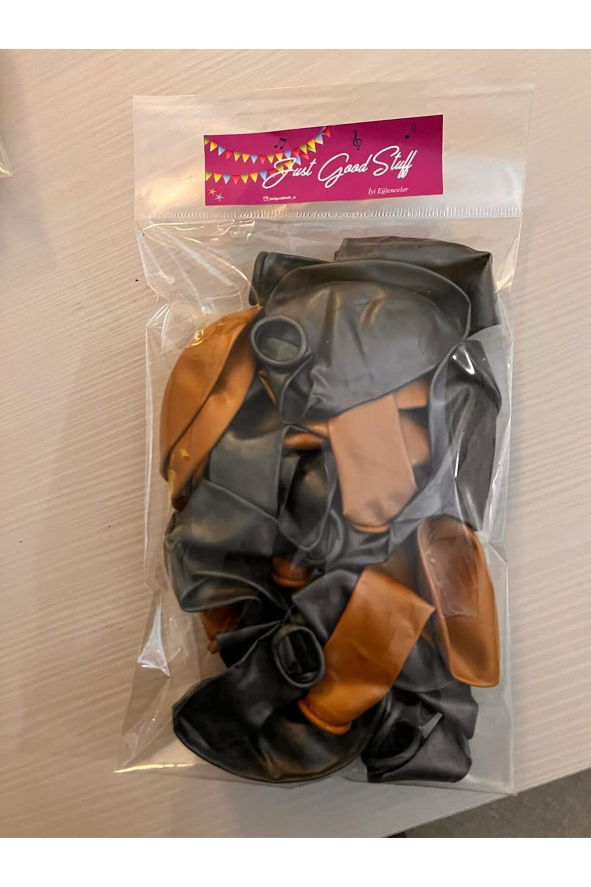 Mena Rise TuonShop Good Stuff - 2 renkli 20'li balon (Gold-Siyah) 1122991