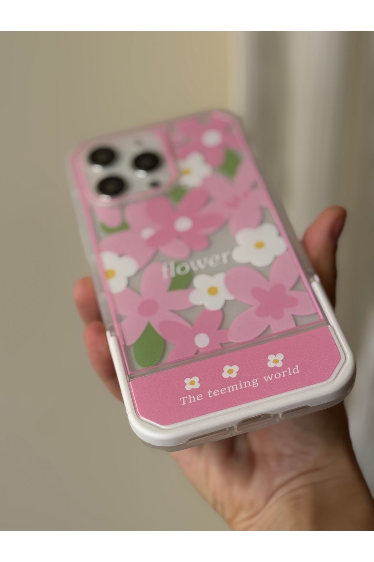 FİŞNEİLETİŞİM İPHONE 14 PRO UYUMLU ÇİÇEK DESENLİ STANDLI KILIF