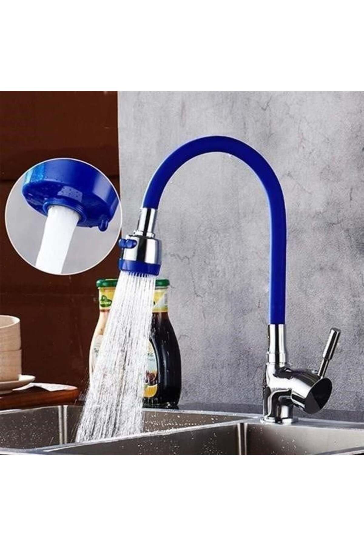 swilex Oyr Başlıklı Tasarruflu Kubar Musluk Borusu ve Başlığı Mavi