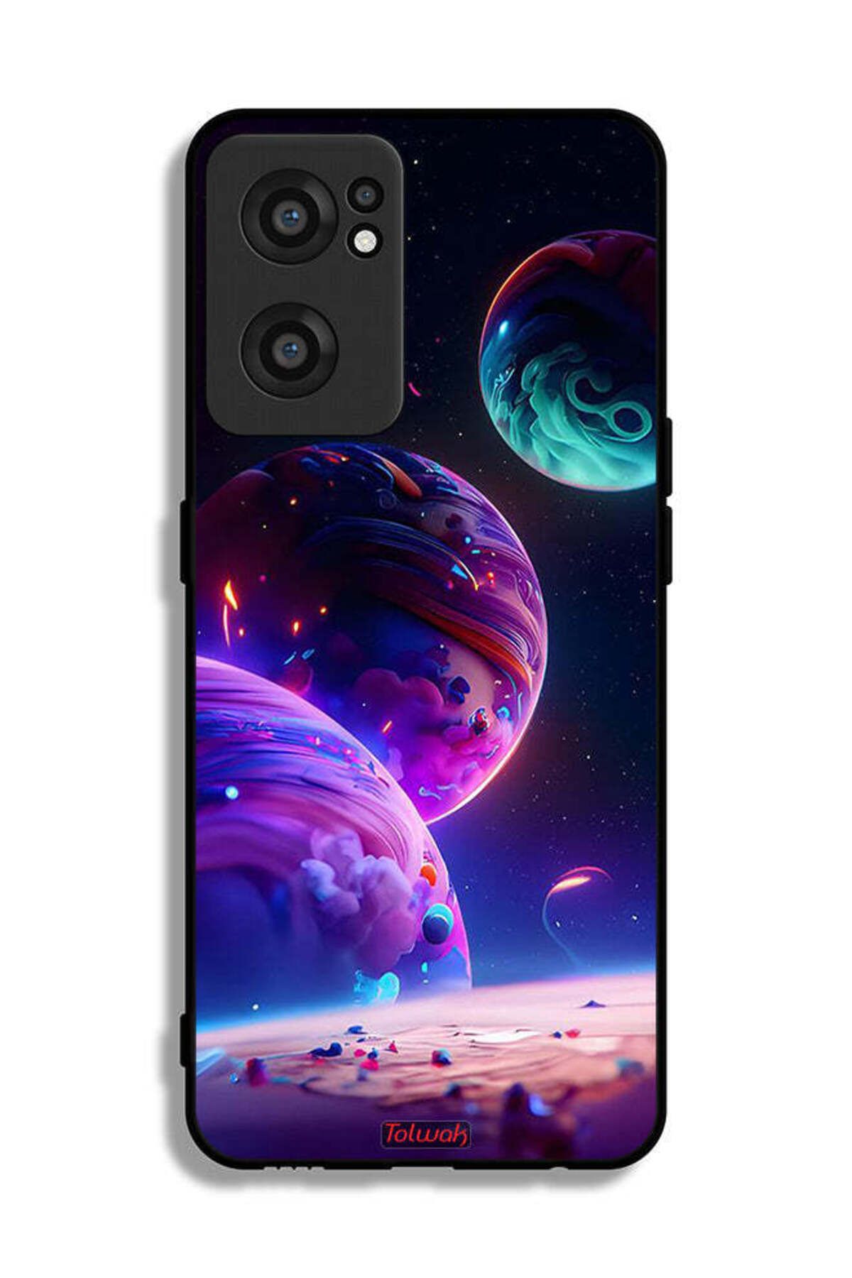 Tolwak-OnePlus Nord CE 2 5G Protective Case Cover Planet Pattern 2