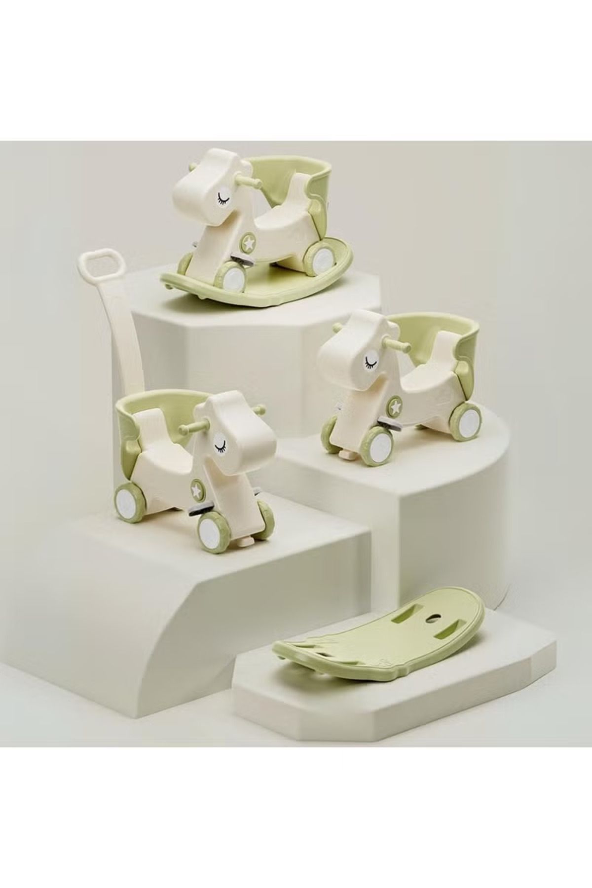 FULLJOY-Rocking Horse with Backrest for Toddlers with Detachable Balance Board and Footrest 3 in 1 6