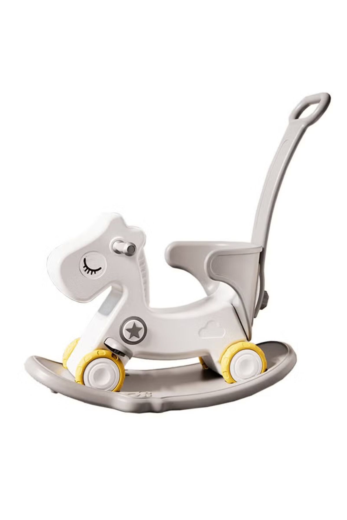 FULLJOY-Rocking Horse with Backrest for Toddlers with Detachable Balance Board and Footrest 3 in 1 1