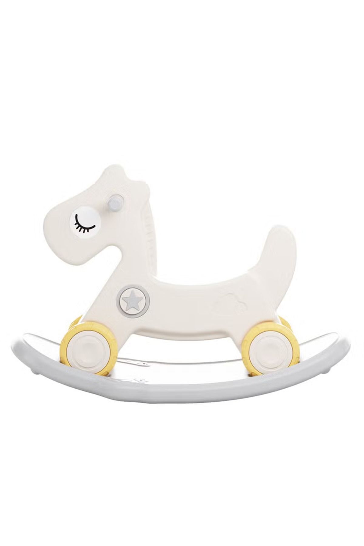 FULLJOY-Rocking Horse with Backrest for Toddlers with Detachable Balance Board and Footrest 3 in 1 5