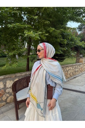 Lunora Şerit Pamuk İpek Şal