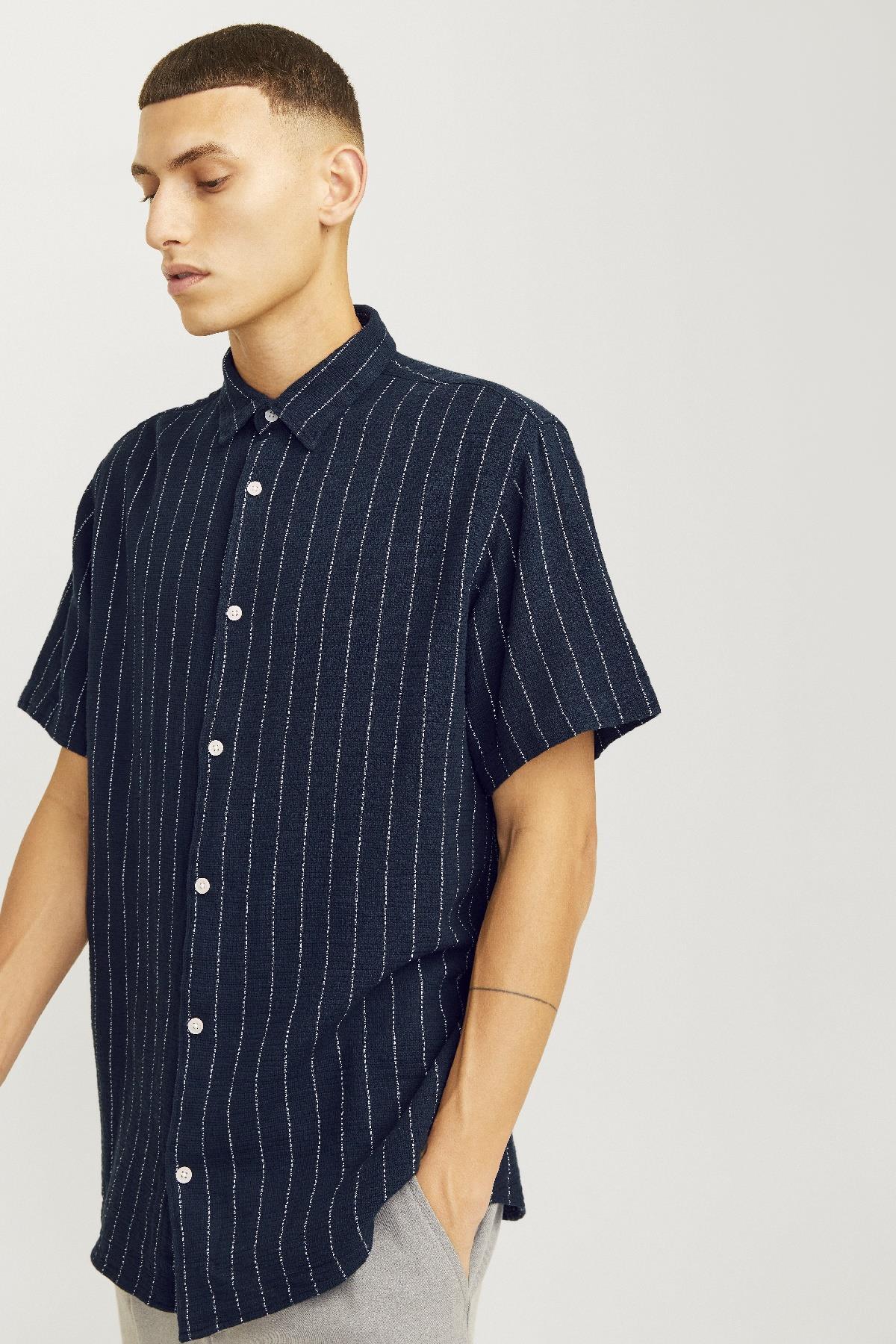 پیراهن مردانه راسته آستین کوتاه | جک اند جونز Jack & Jones 12248594 - تصویر 5