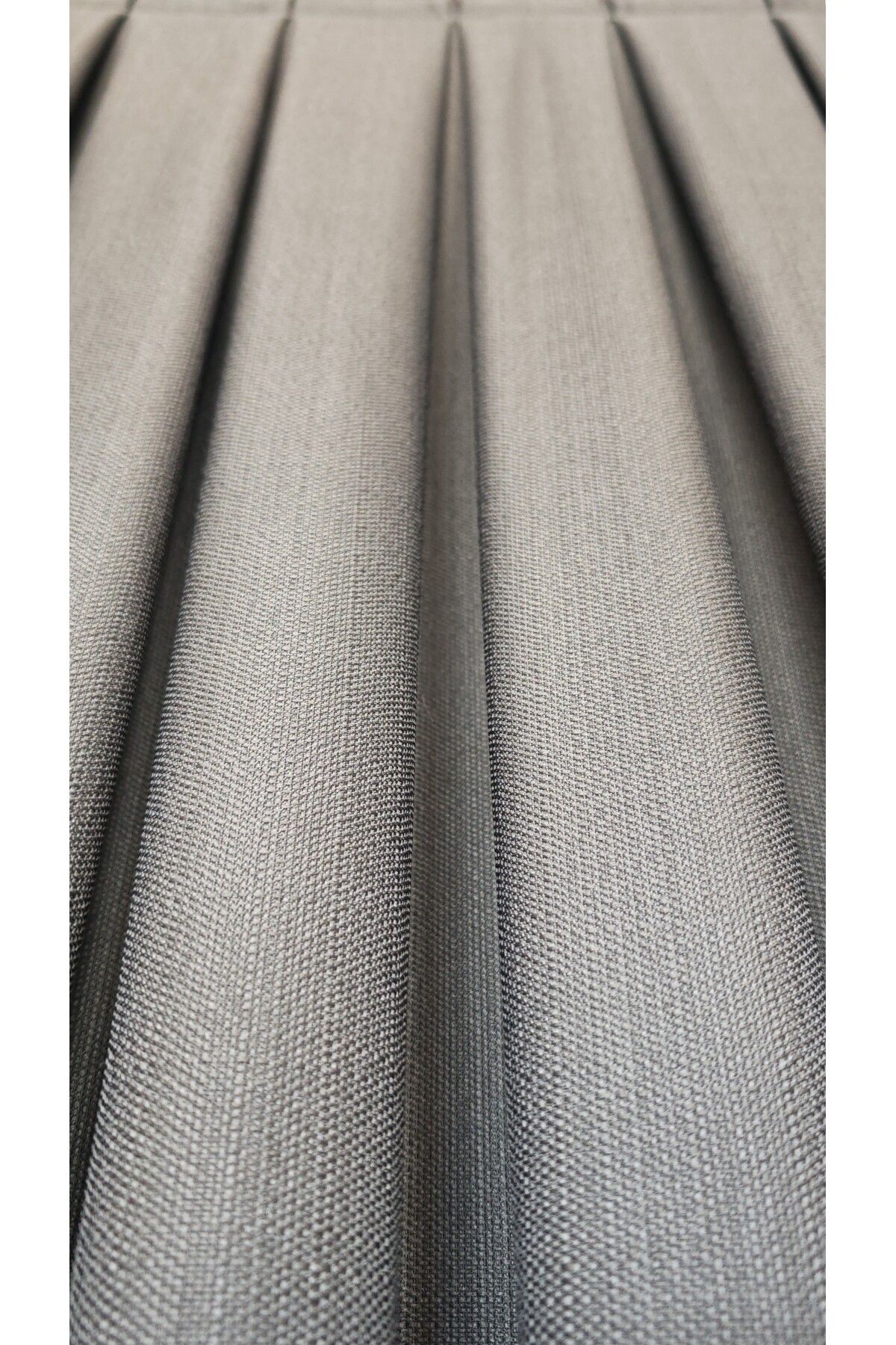 Yuka-Linen Textured Anthracite Panel Background Curtain Luxury Heavy Weight Tek Wing 1/3 Tight Pleated Solid Color 3