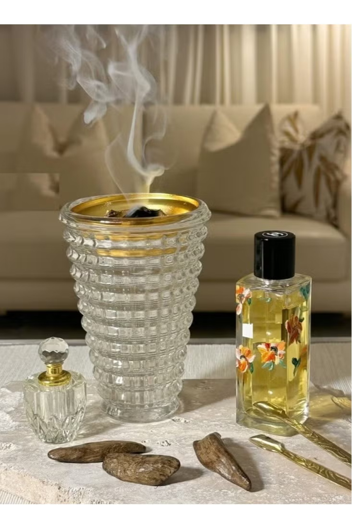 مبخرة كريستال فاخرة بتصميم عصري، مبخرة بخور زجاجية...