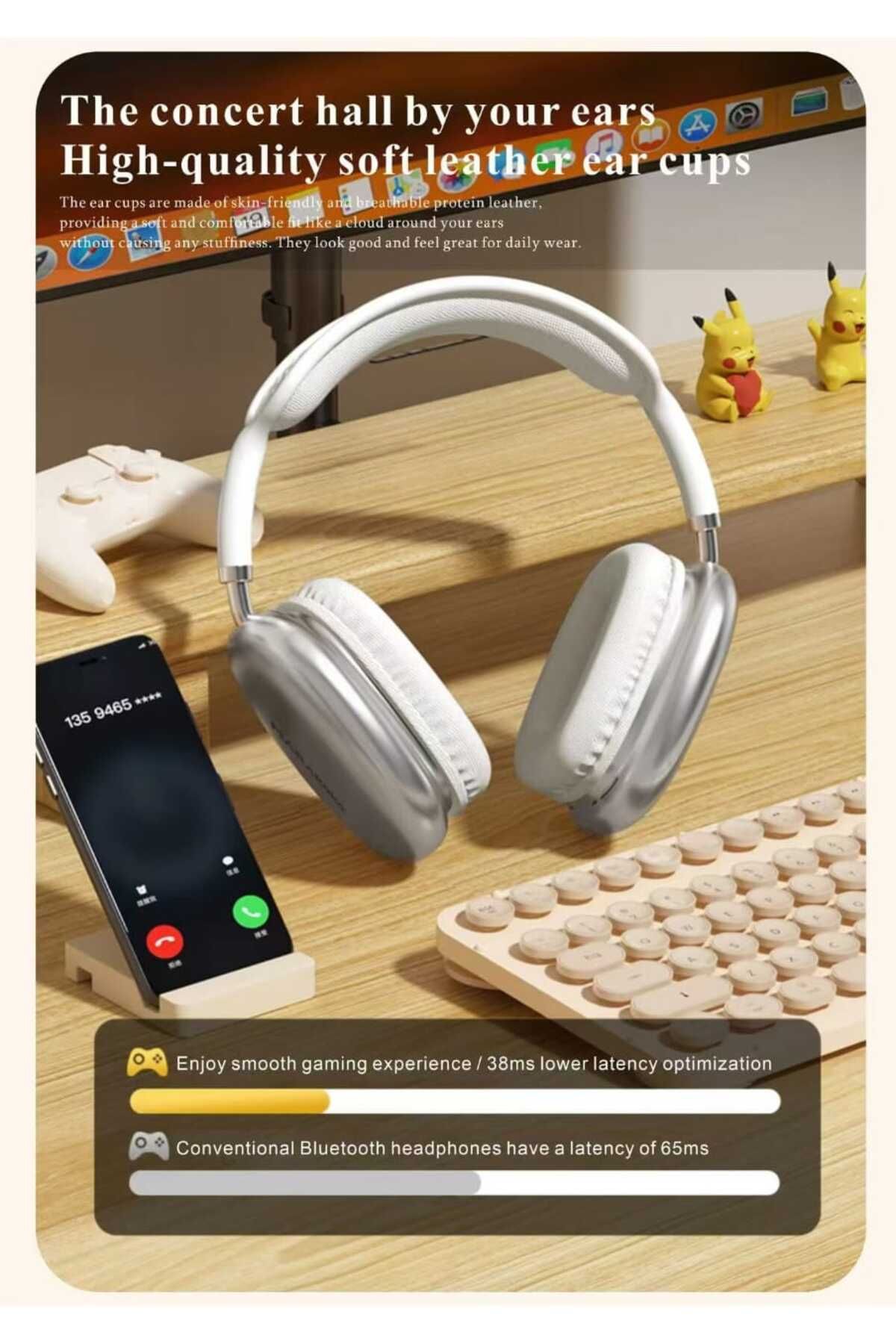MARAKOKO-MA-EP98 Bluetooth Headphones with Clear Sound, Noise Cancelling Technology, and Stylish Design with Memory Slot - by Marcoco 7