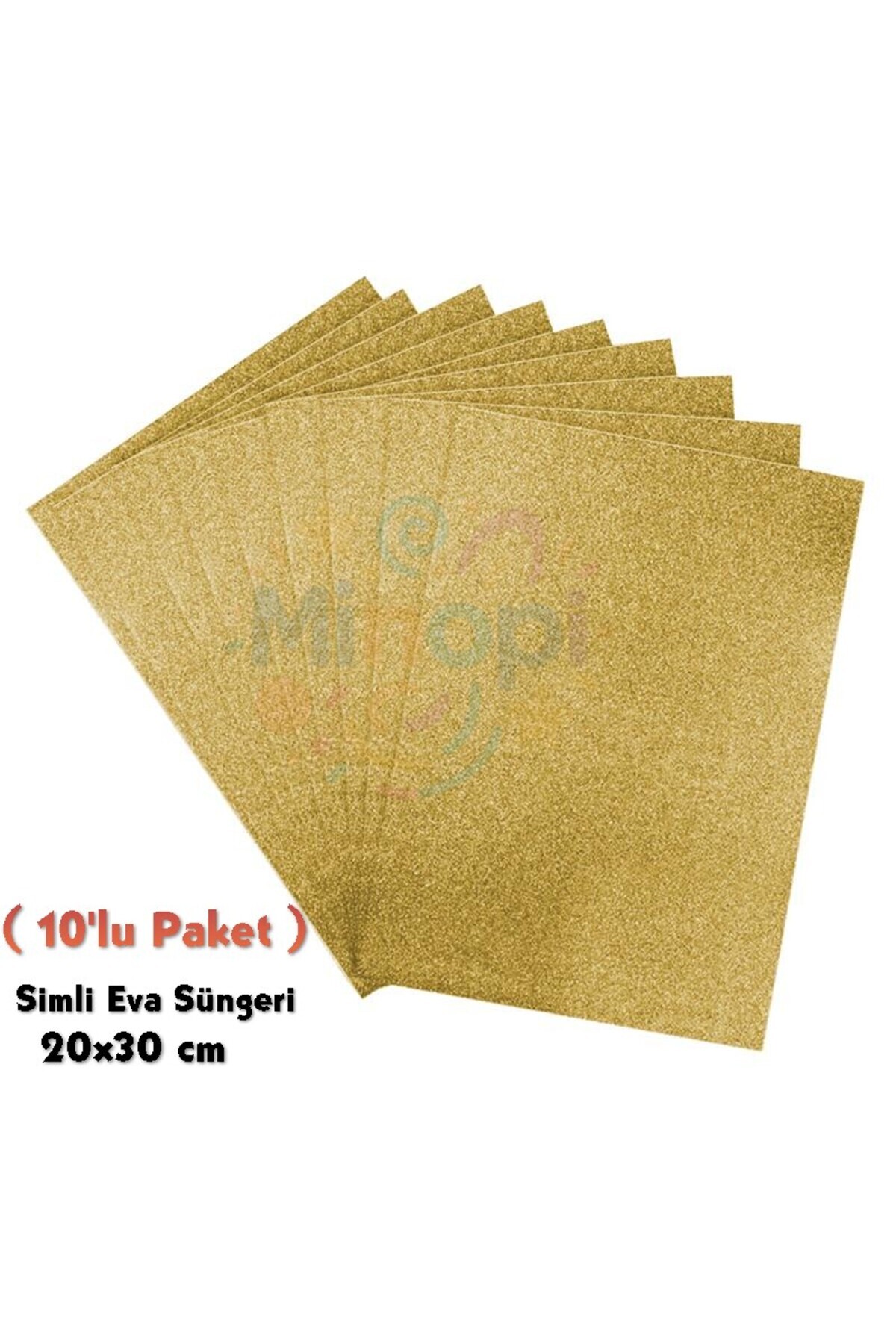 Minopi Altın Renkli Simli Eva Süngeri 20x30 cm 10'lu Paket 1.5 mm