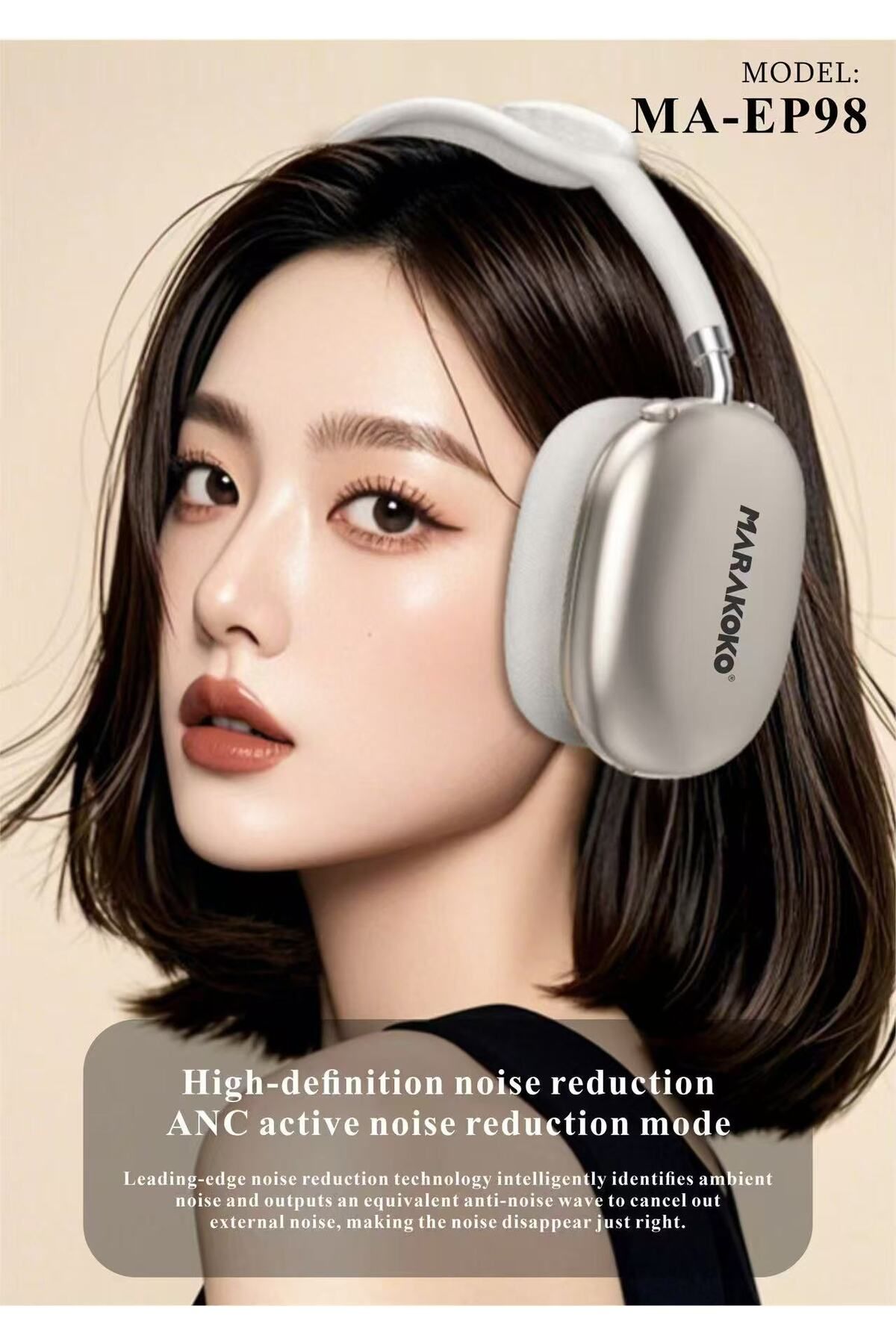 MARAKOKO-MA-EP98 Bluetooth Headphones with Clear Sound, Noise Cancelling Technology, and Stylish Design with Memory Slot - by Marcoco 6