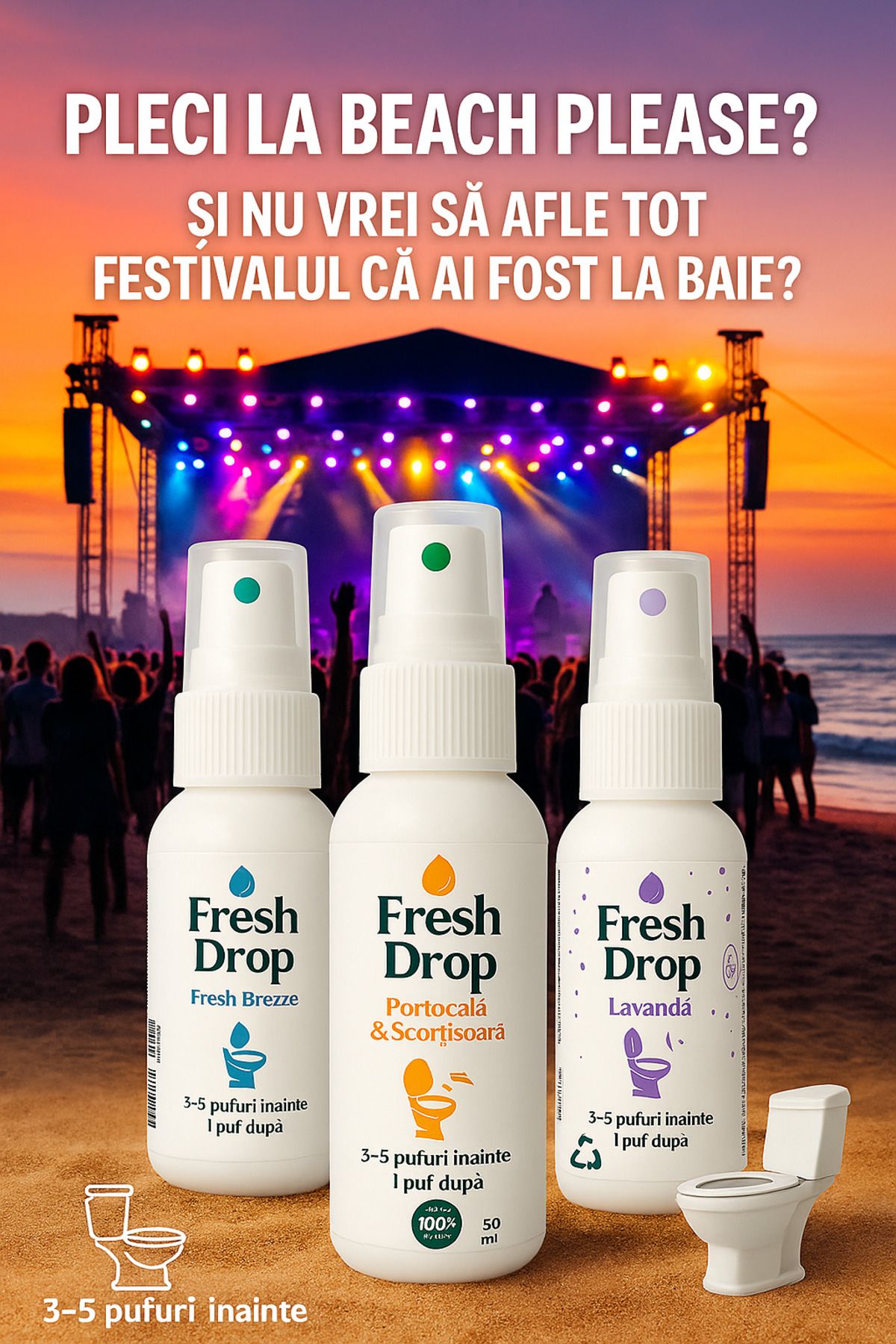 dalip-Odorizant Spray pentru WC Fresh Drop, Lavanda, Elimina Mirosul și Igienizeaza, 50ml 6