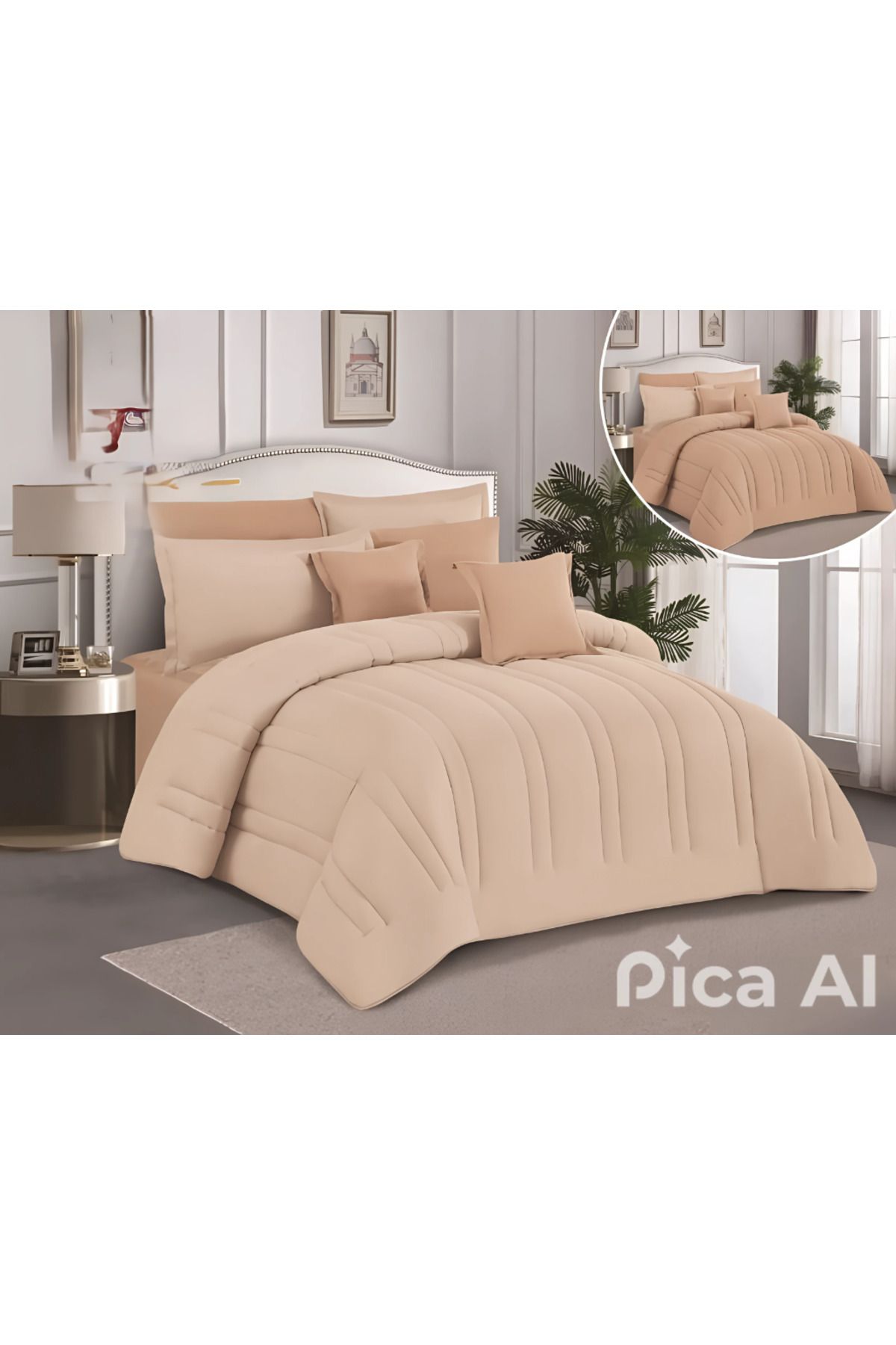Mark-Summer king size bedspread with a solid hotel design and a reversible theme to give you a sleep among the clouds 1