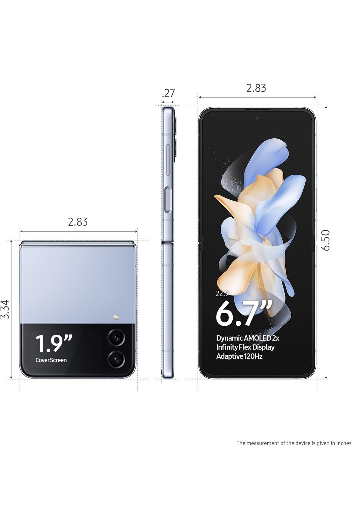 Samsung-هاتف Galaxy Z Flip 4، هاتف ذكي يعمل بنظام Android، غير مقفل من المصنع، سعة 256 جيجابايت، وضع مرن، بدون استخدام اليدين 5